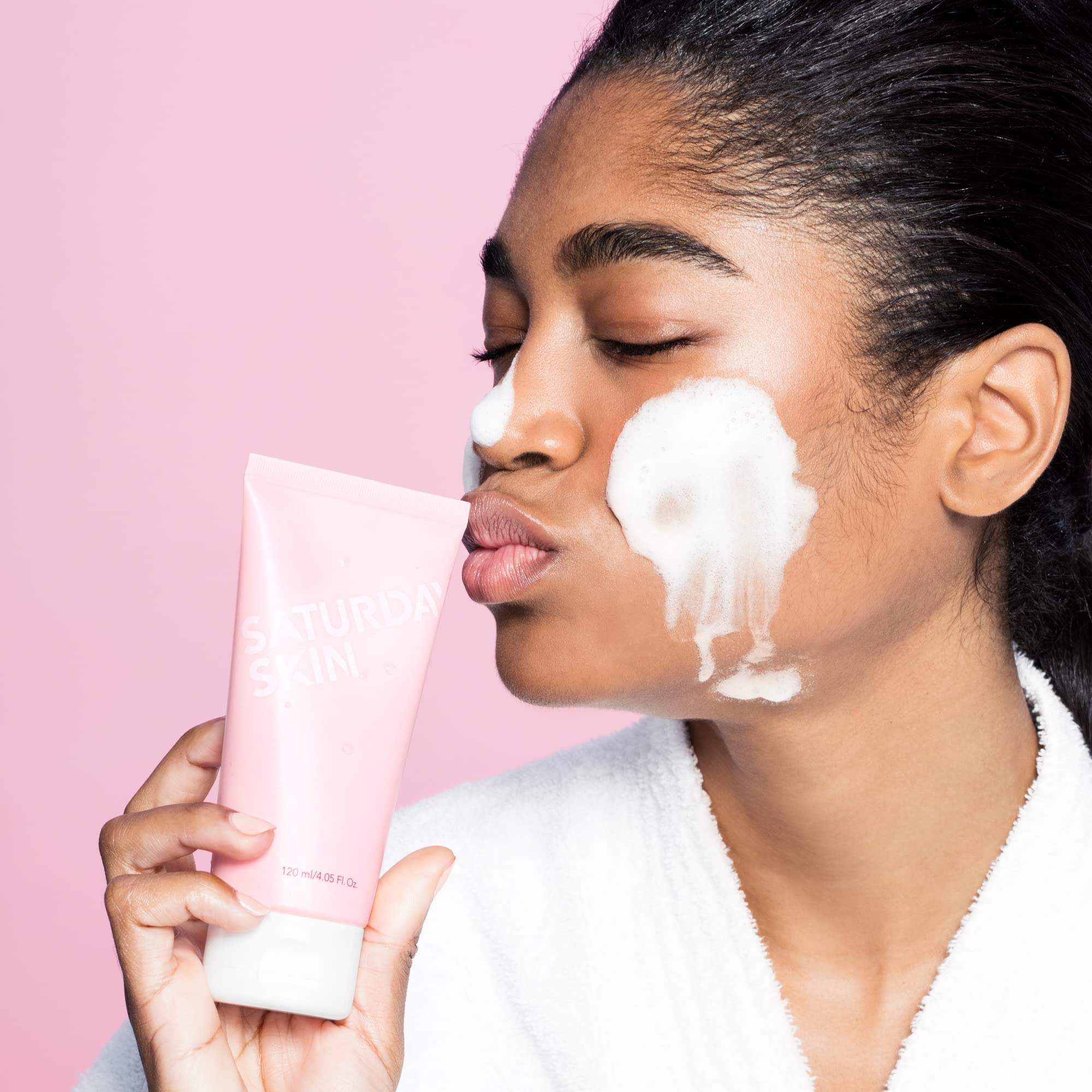 Saturday Skin Face Cleanser Hydrating Foam Cleanser Natural Ingredients Anti-Aging | Makeup Remover And Face Wash | Fragrance Fr