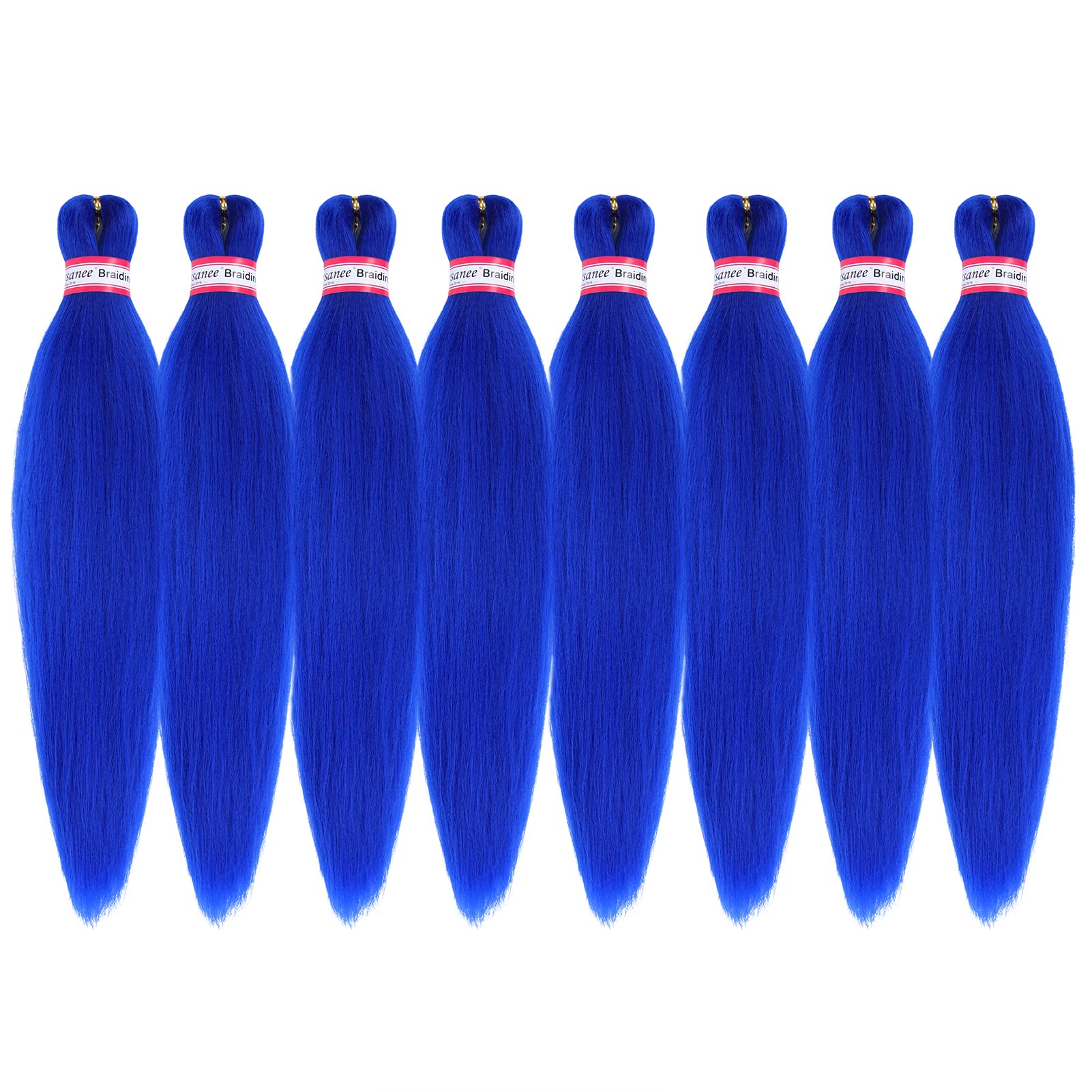 Blue Braiding Hair Pre Stretched 20 Inch 8 Packs Braiding Hair Extensions For Crochet Box Braids Twists Locs Hair Itch Free Soft