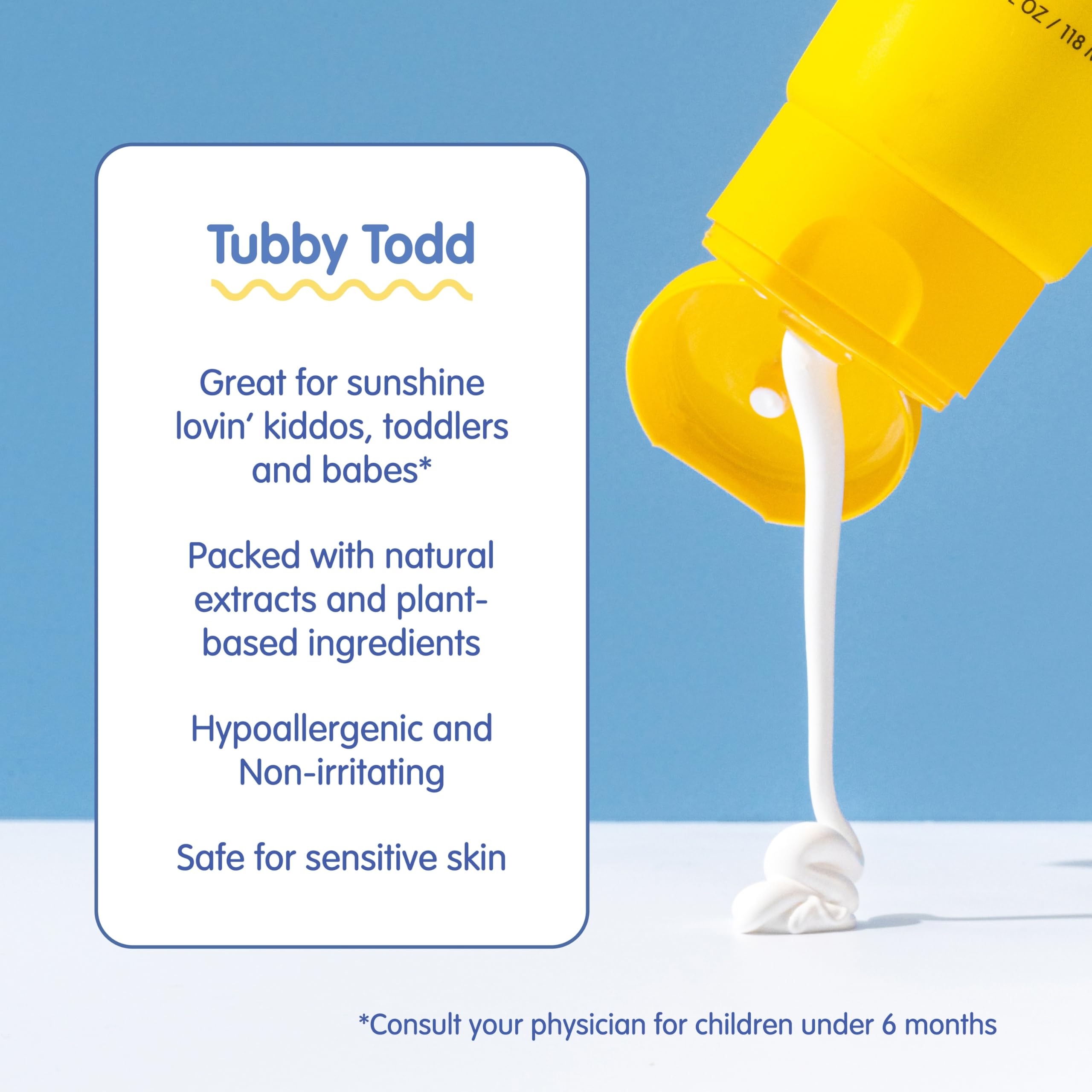 Tubby Todd Face and Body Mineral Sunscreen Kit for Baby, Toddler and Kids - Sunscreen 4 Fl Oz and Sunstick 0.5 Oz Duo Bundle - F