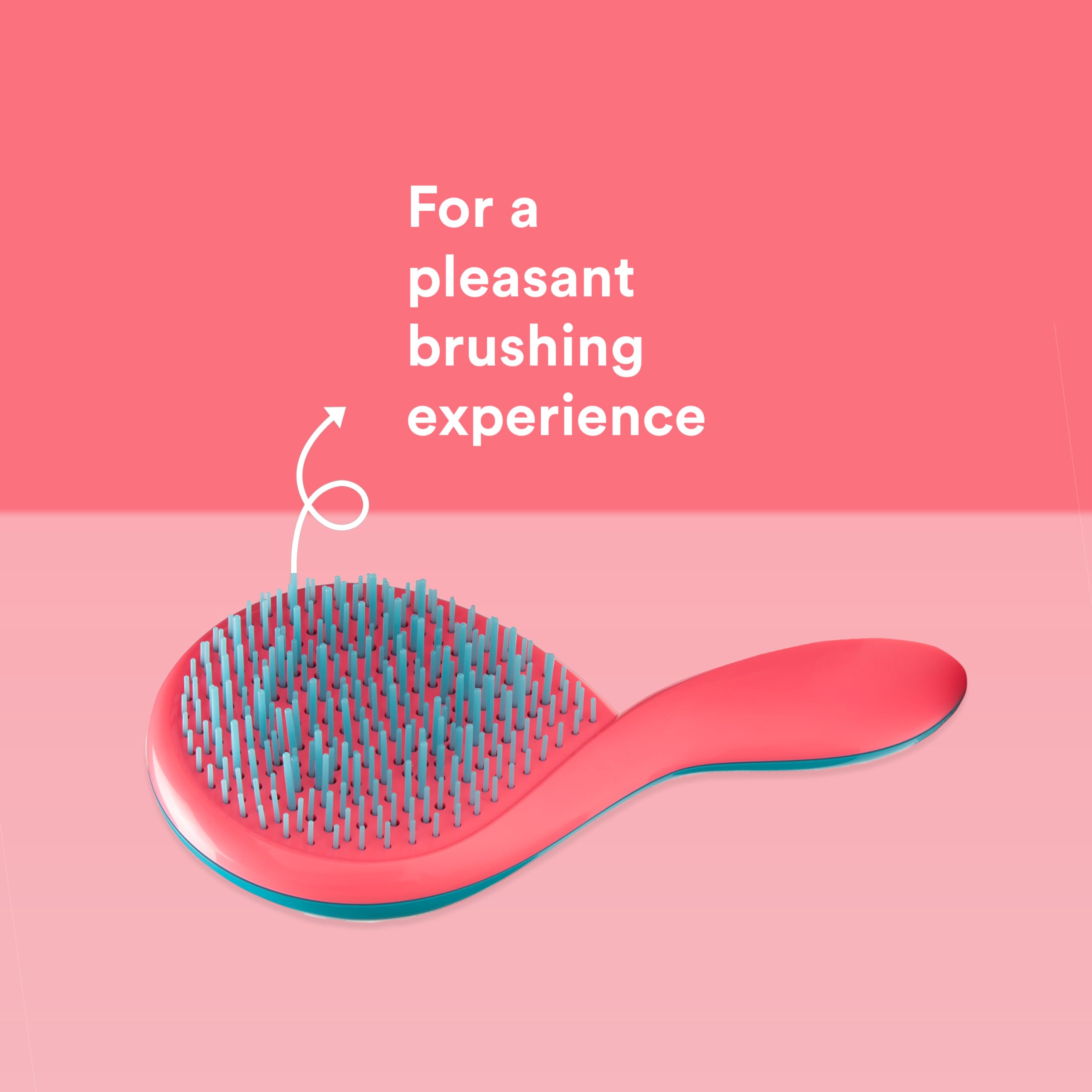Michel Mercier The Girlie Detangle Brush - Painless Detangling Brush - Easy Grip Hair Brush Design - Thick And Curly Hair - Turq