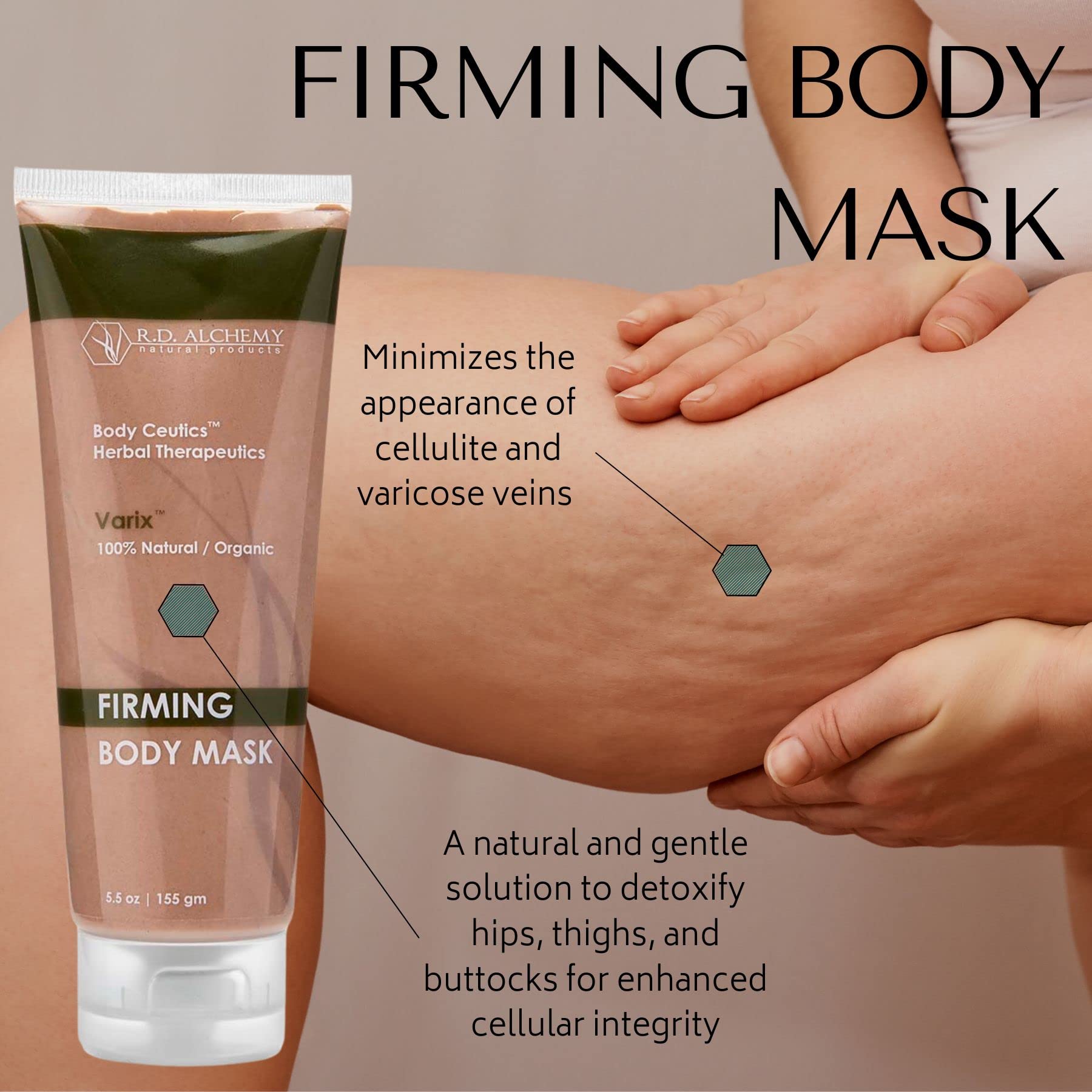 RD Alchemy Natural & Organic Firming Body Mask for Cellulite, 5 oz
