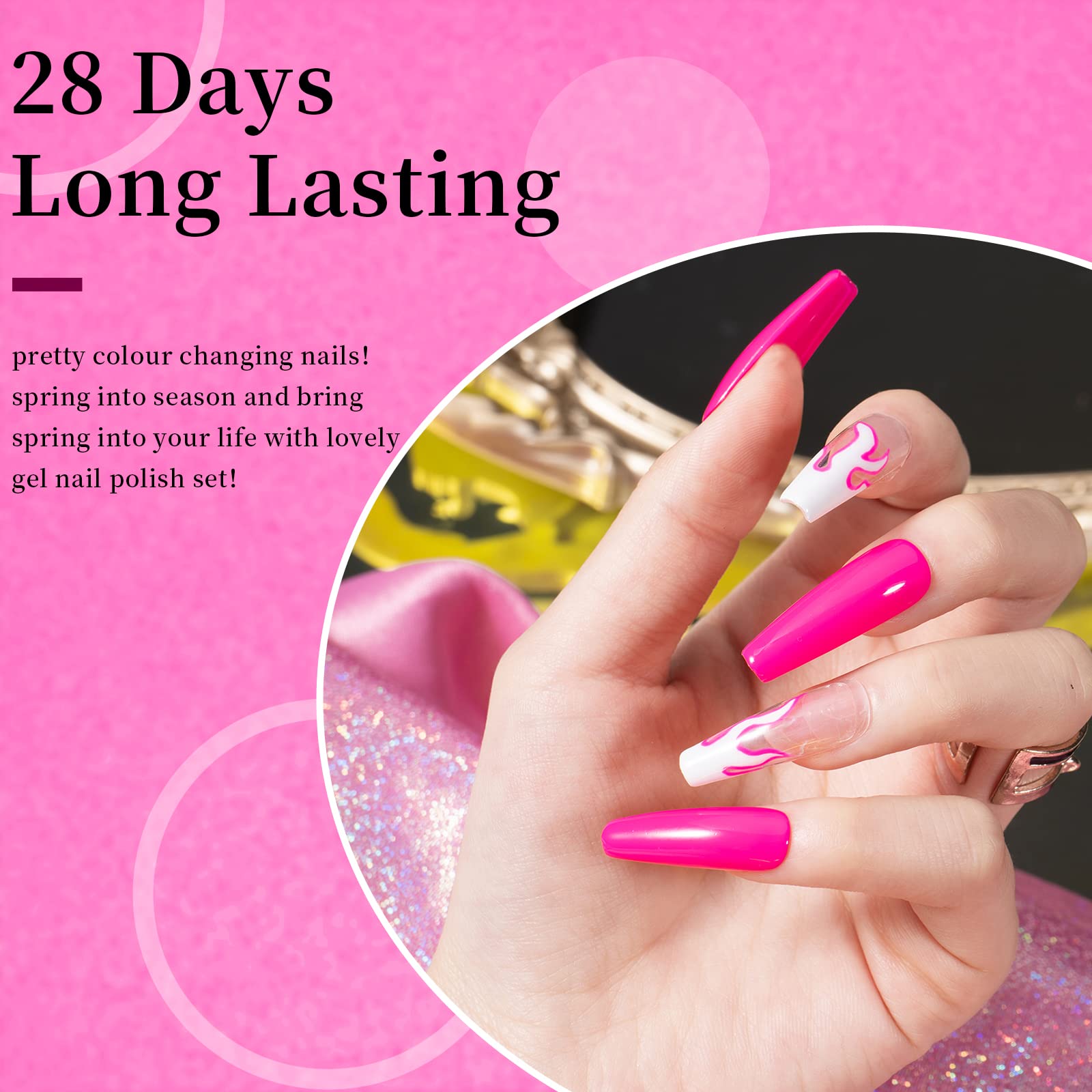 Maychao 15Ml Hot Pink Gel Nail Polish 1Pc Bright Pink Gel Polish Soak Off Uv Led Nail Gel Polish Nail Art Starter Manicure Salon