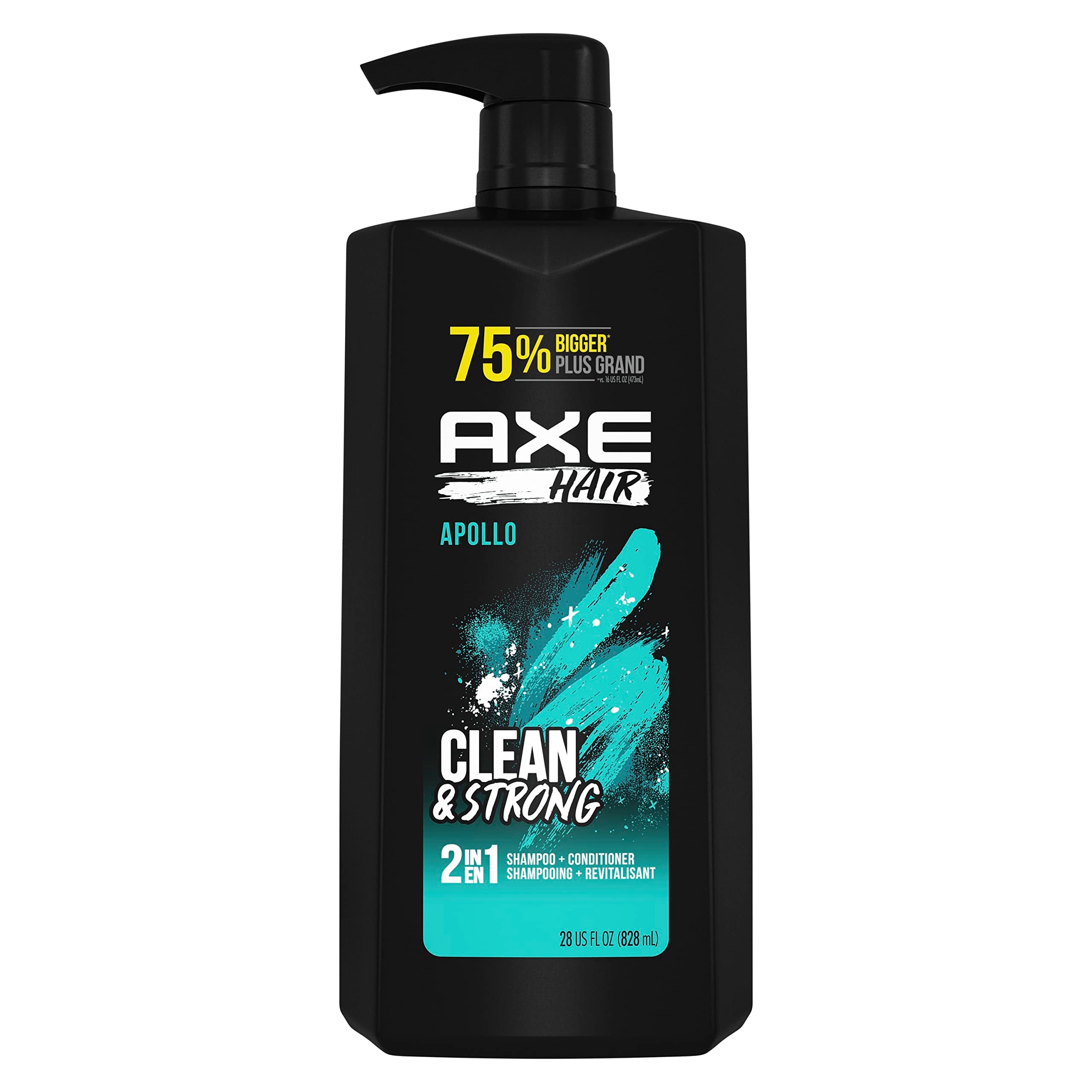 AXE 2in1 Shampoo & Conditioner for Clean & Strong Hair Apollo Wash & Care Sage & Cedarwood 100% Recycled Bottle 28 oz