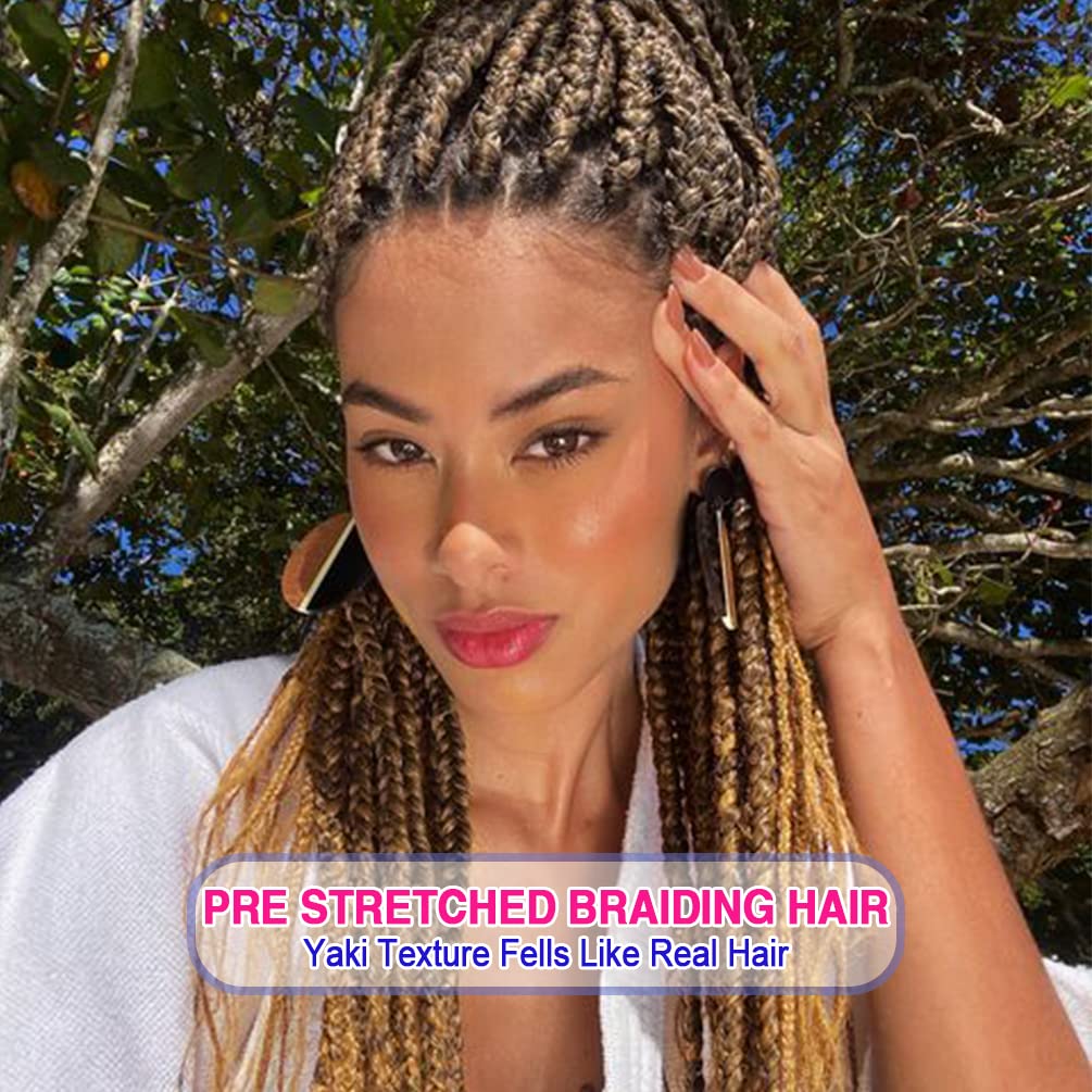 8 Pack Ombre Braiding Hair Pre Stretched - 20 '' 80G/Pack Premium Pre Stretched Braiding Hair Extensions, Professional Itch Free