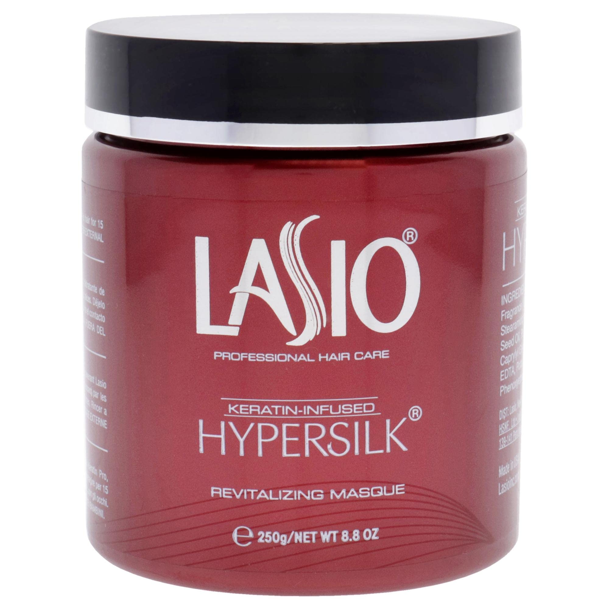Lasio Keratin and Cocamide Oil-Infused Hypersilk Revitalizing Mask for Dry Damaged Hair - Deep Conditioning Treatment for Kerati