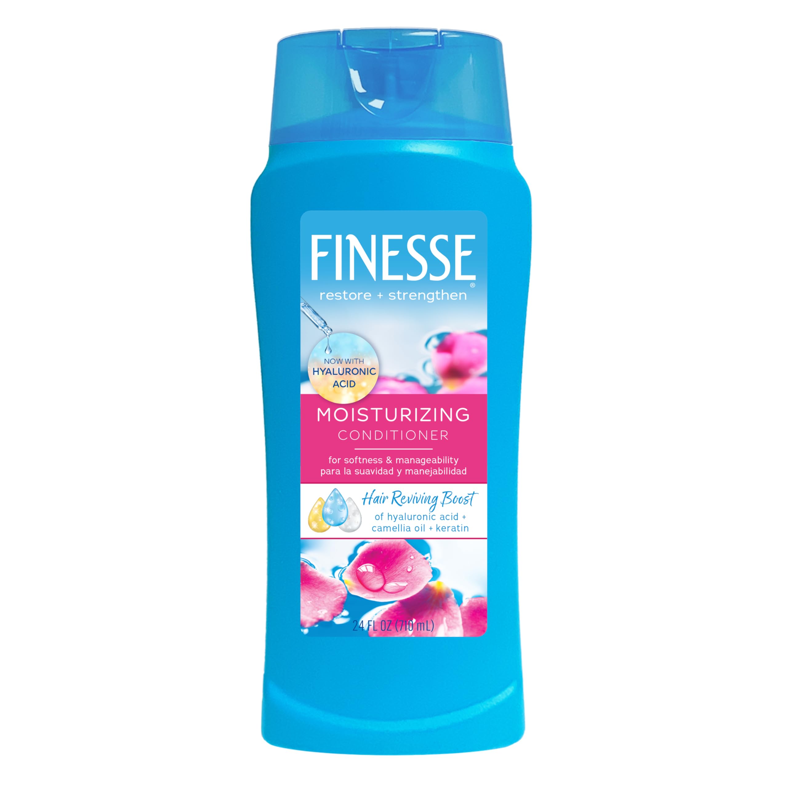 FINESSE Restore + Strengthen Moisturizing Conditioner, 24 oz, Moisturize & Repair Dry or Damaged Hair for Soft, Healthy Looking 