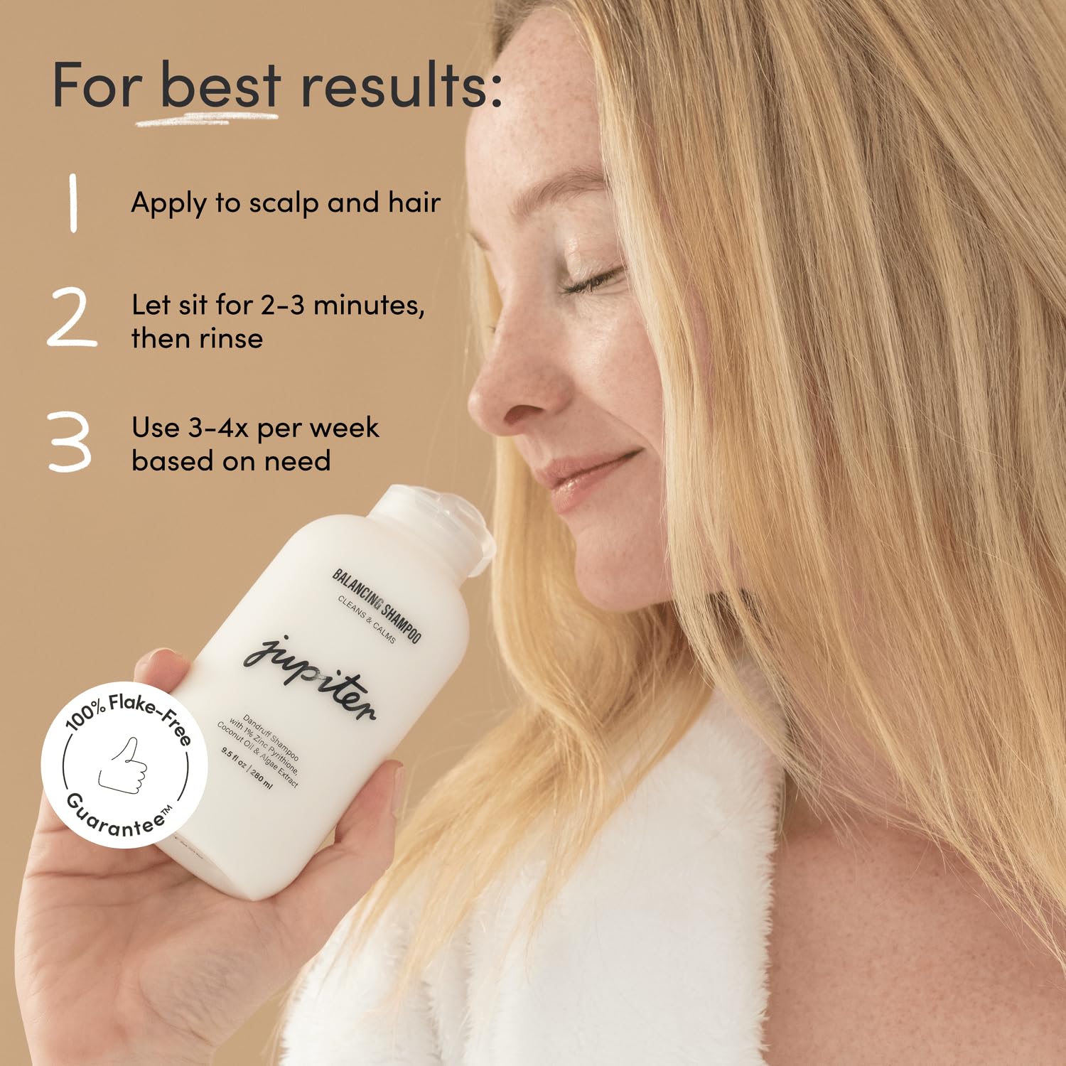 Jupiter Anti Dandruff Shampoo For Women & Men - Physician-Formulated For Flaky, Itchy, Oily, Dry Scalp Treatment - Vegan, Sulfat