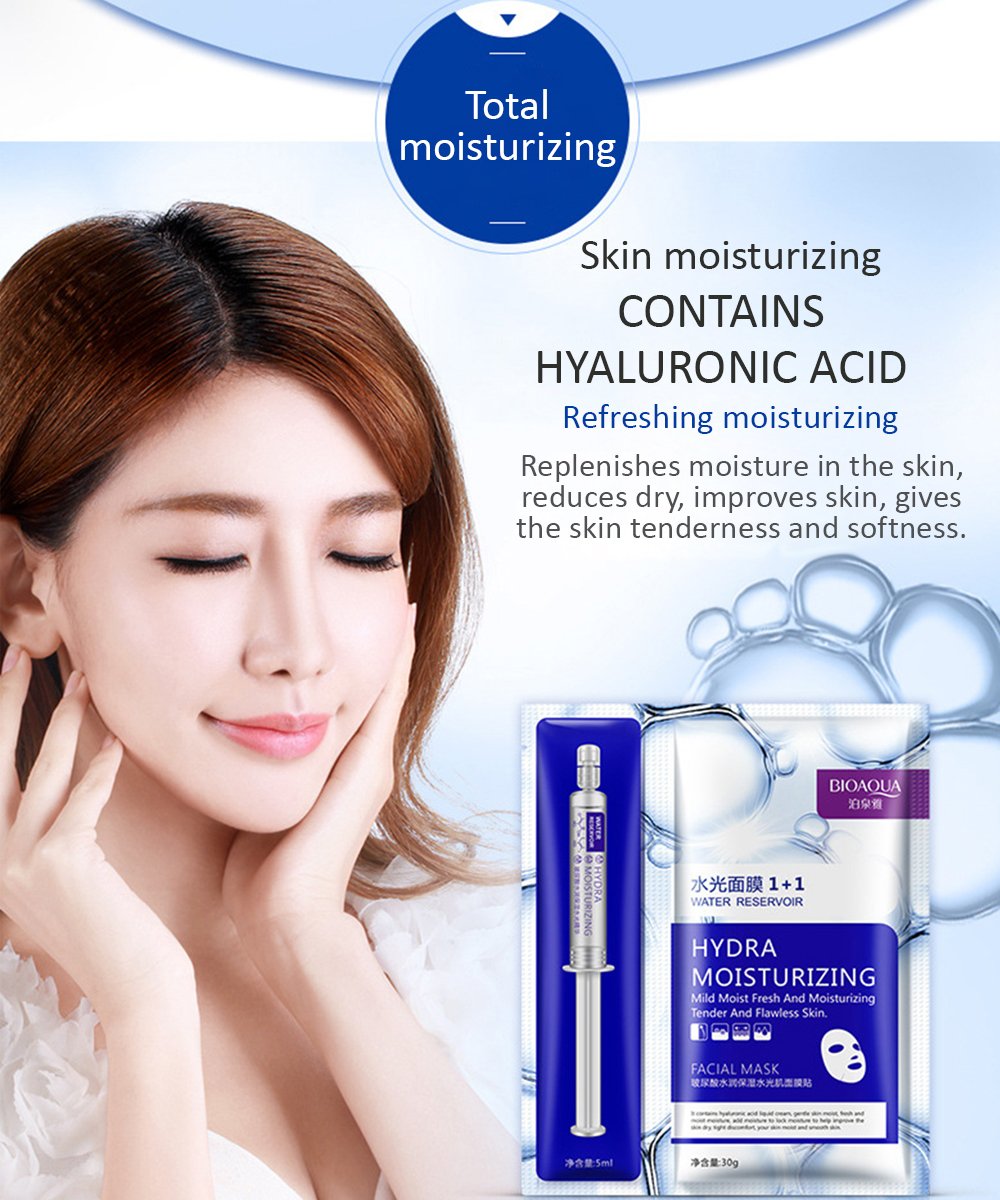 Bioaqua Hydra Collagen Mask Mild Moist Face Tender Skin Hyaluronic Oil Control Beautiful Skin Moisturizing 5-Pack