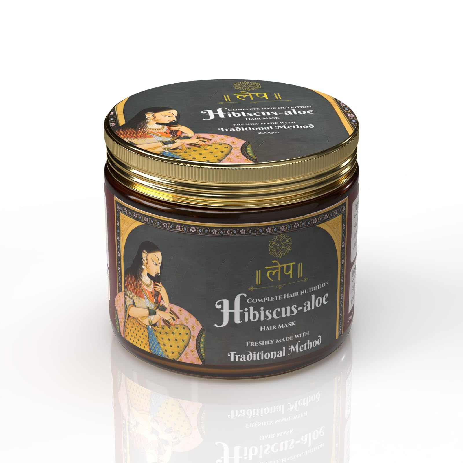Lep HibiscusAloe Hair Mask | Freshly Made With Traditional Method | Smoothens & Strengthens Hair | 100% Natural, Sulphate & Par