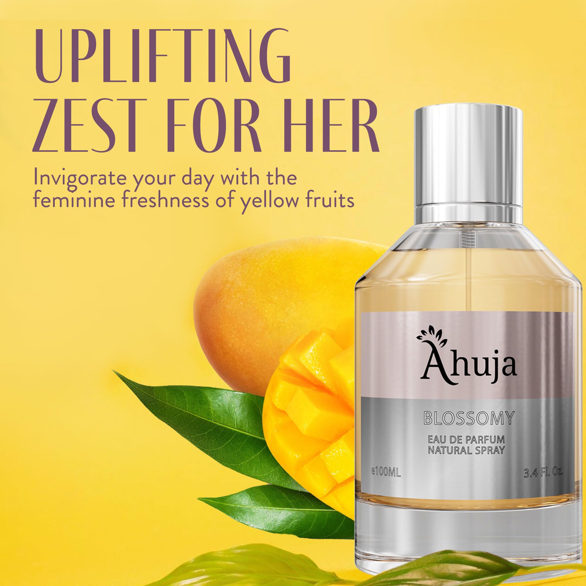 AHUJA Blossomy Eau De Parfum 3.4oz - EDP Perfume for Women, Mom Perfume, Spray for her Perfume, Great Gift Luxury Scent for Her