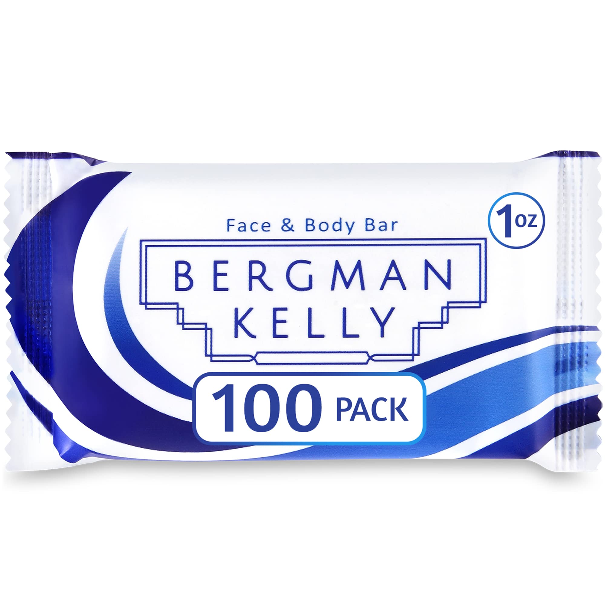 Bergman Kelly - Hotel Soap Bars - White Tea, 1 Oz, 100 Pk - Travel Size Luxury Bulk Amenities Bar Soap - Mini Individually Wrapp