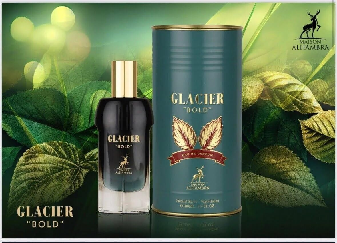 Maison Alhambra Glacier Bold Eau de Parfum Spray for Unisex, 3.4 Fl Oz, Model QOG24-Gla-90622