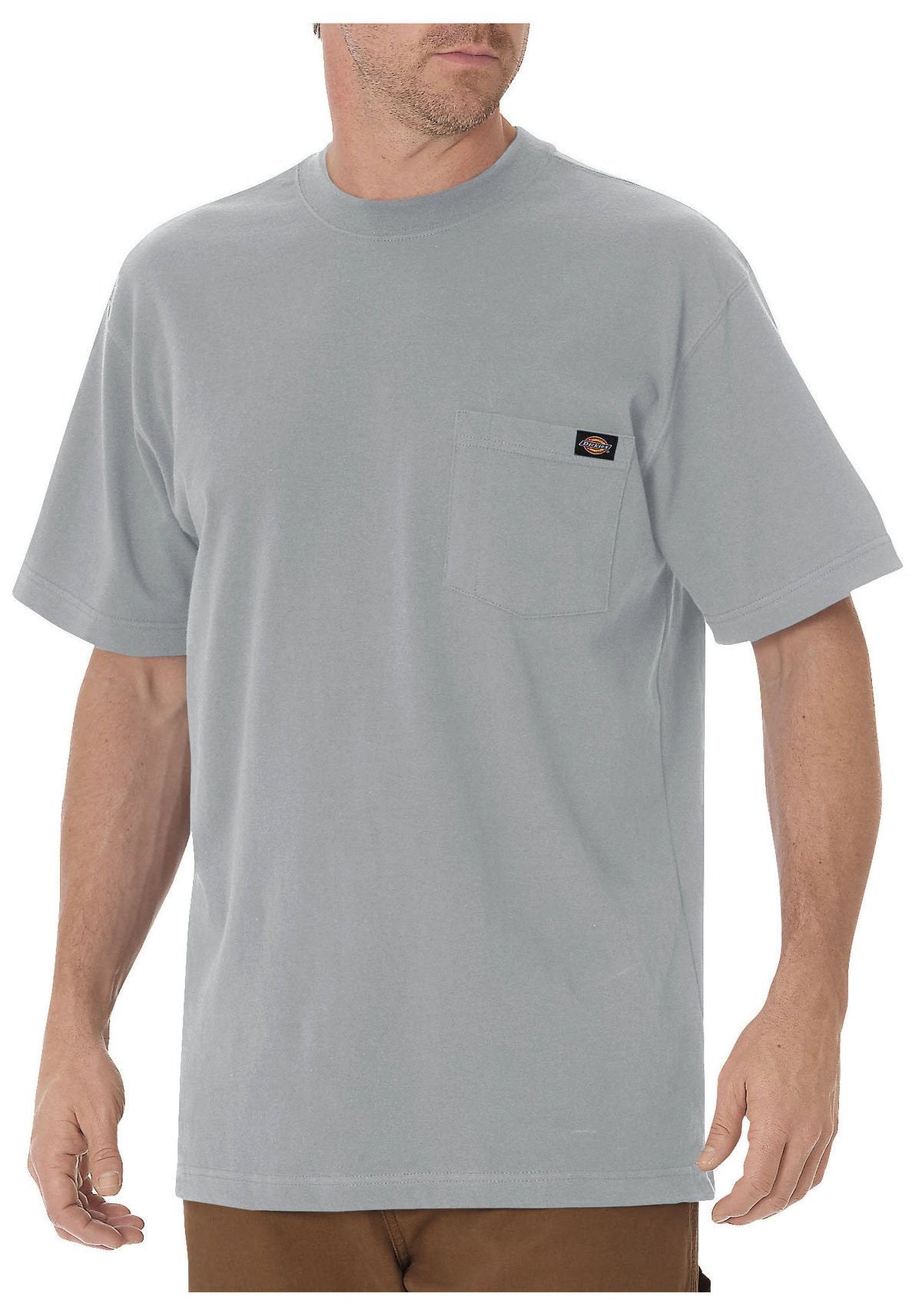 Dickies Mens Short-Sleeve Pocket T-Shirt Heather gray ,Large- Tall