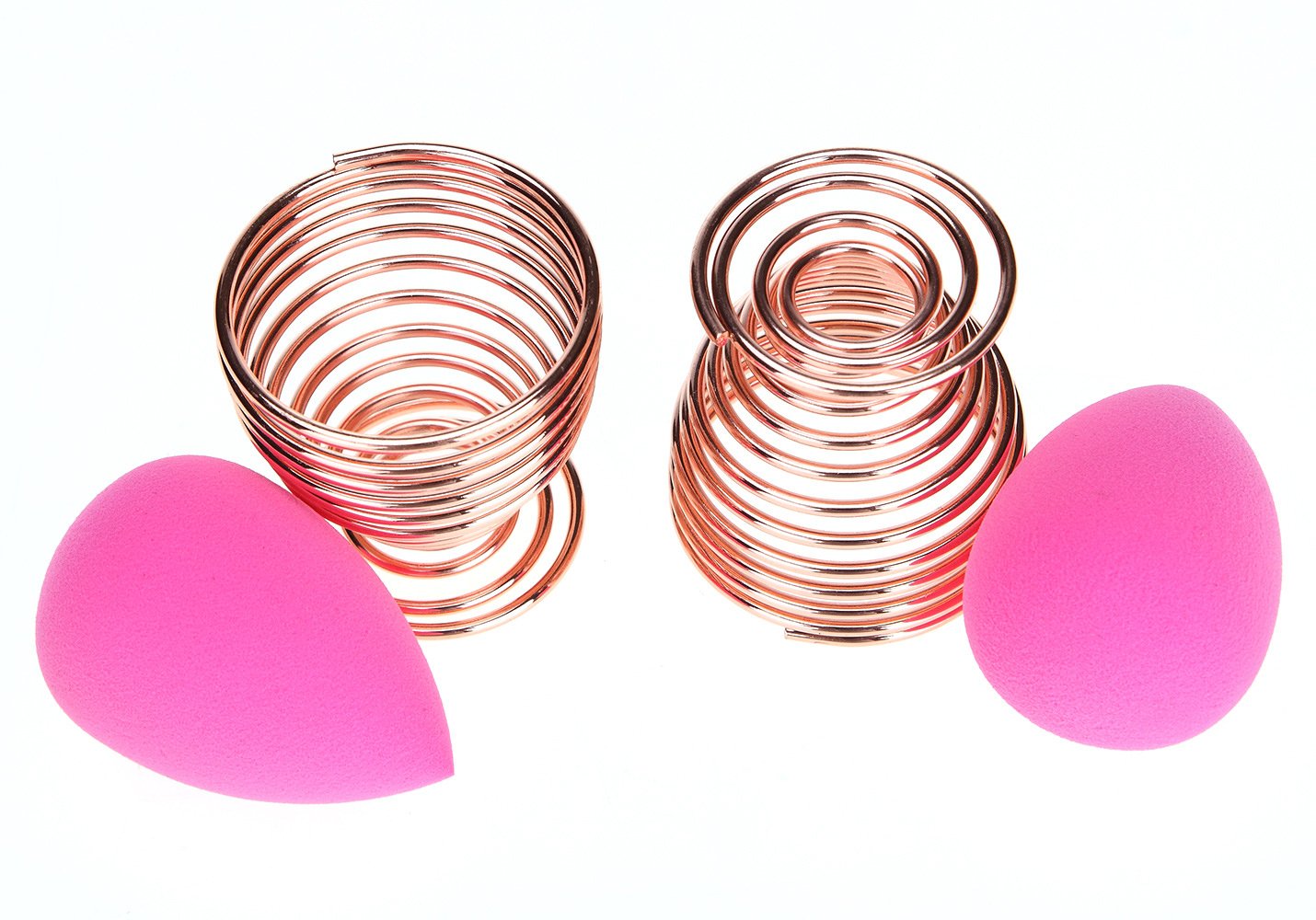 LanMa Beauty Sponge Blender Holder,(2 Pack Rose Gold) Makeup Sponge Drying Stand Storage Egg Powder Puff Display Stand
