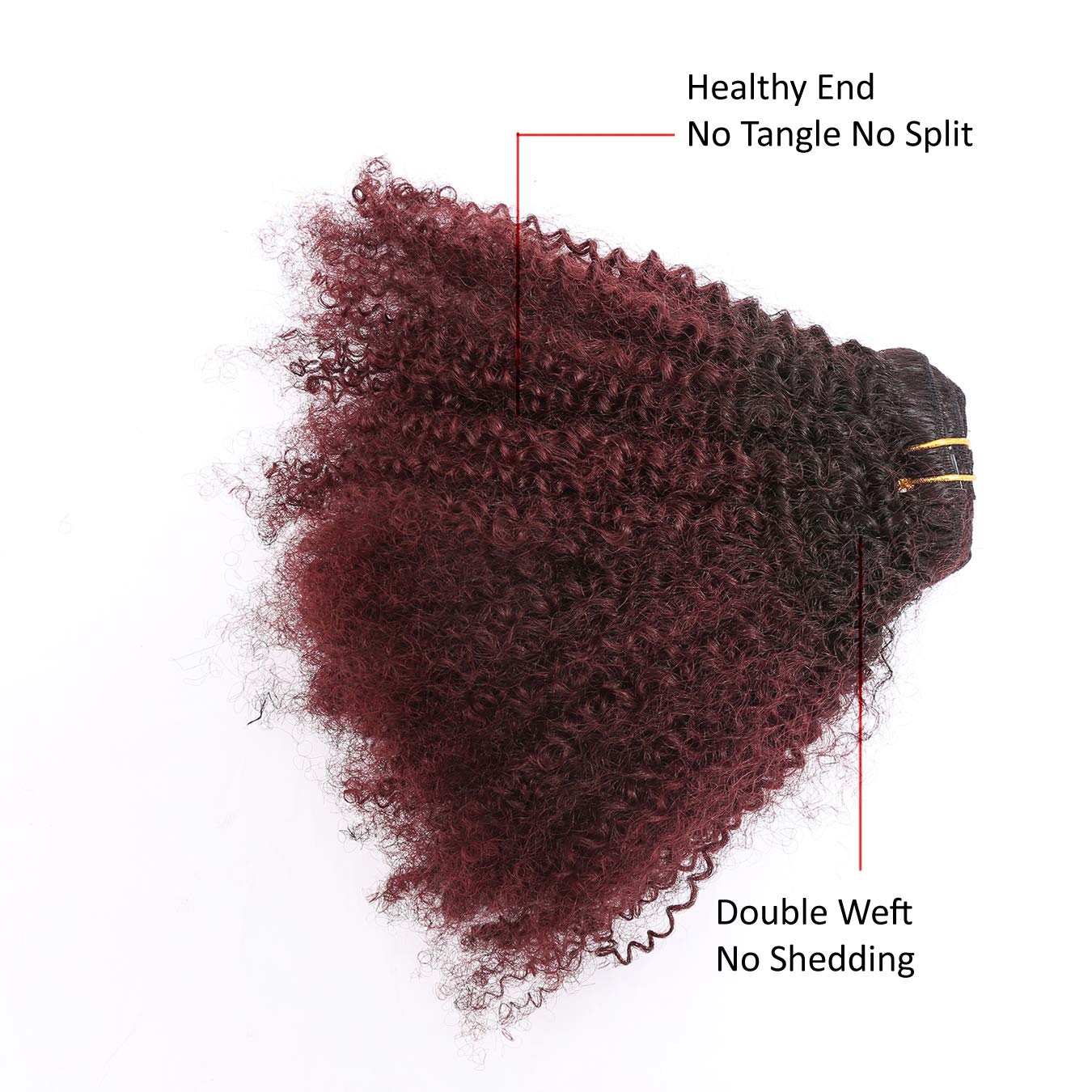 Ombre Curly Clip In Hair Extensions 4B 4C Afro Kinkys Curly Hair Extensions Clip In For Black Women 8A Virgin Natural Human Hair