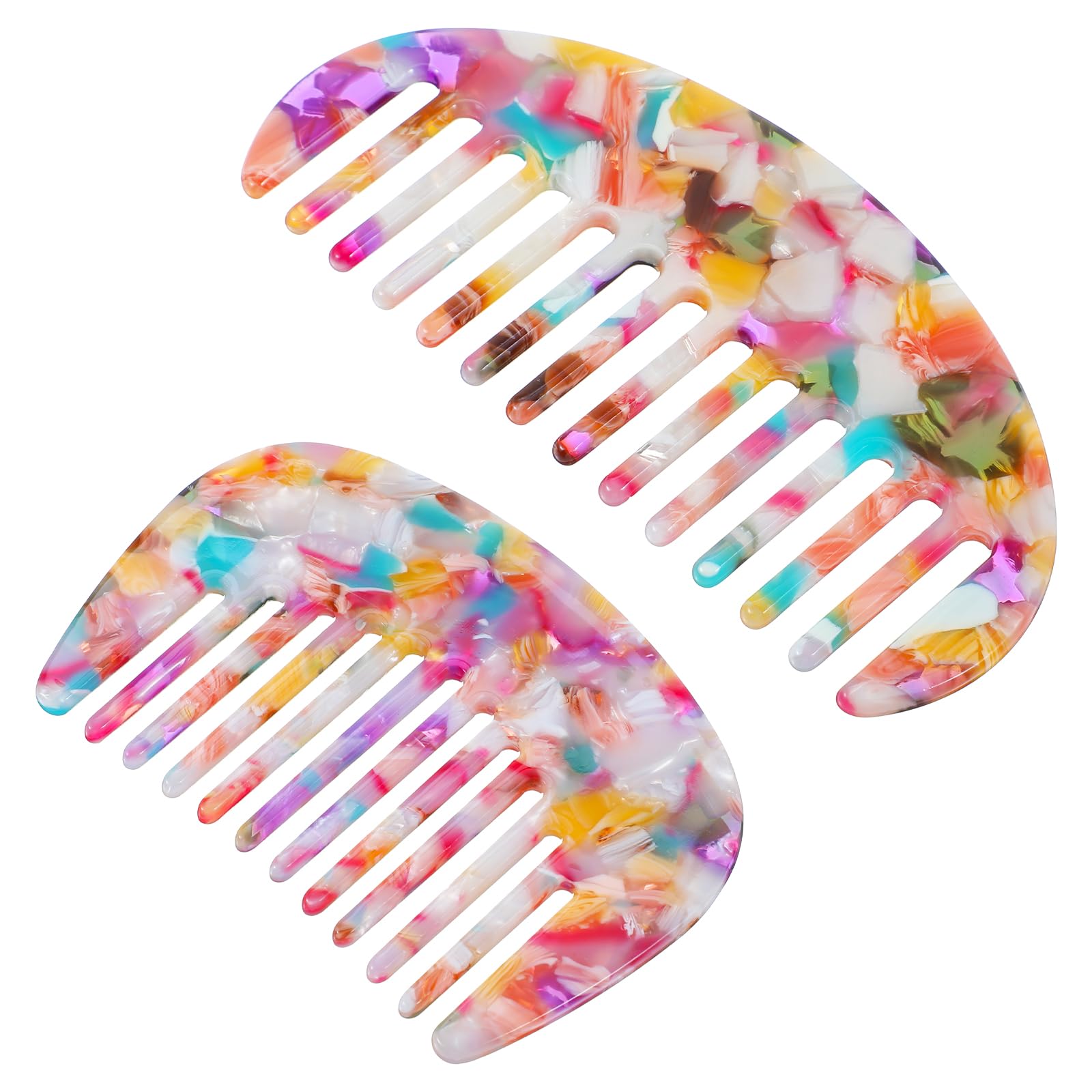 2pcs Mini Comb Wide Tooth for Women Travel Comb Detangling Combs AntiStatic Pocket Size for Thick Bangs Curly Wavy Long Wet Dry