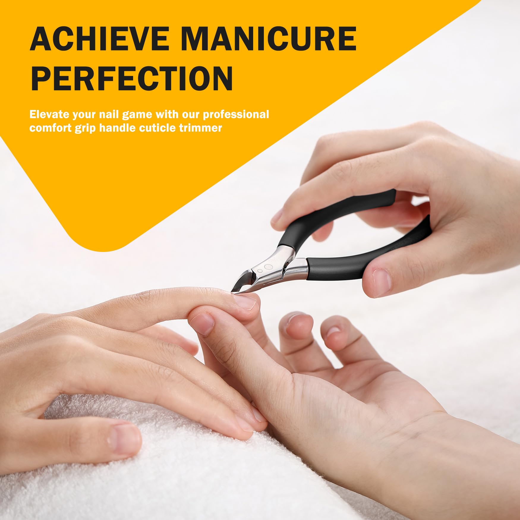 Bezox Cuticle Clipper For Salon-Worthy Nails - Professional Half Jaw (5 Mm) Cuticle Trimmers With Silicon Handle For Expert Mani