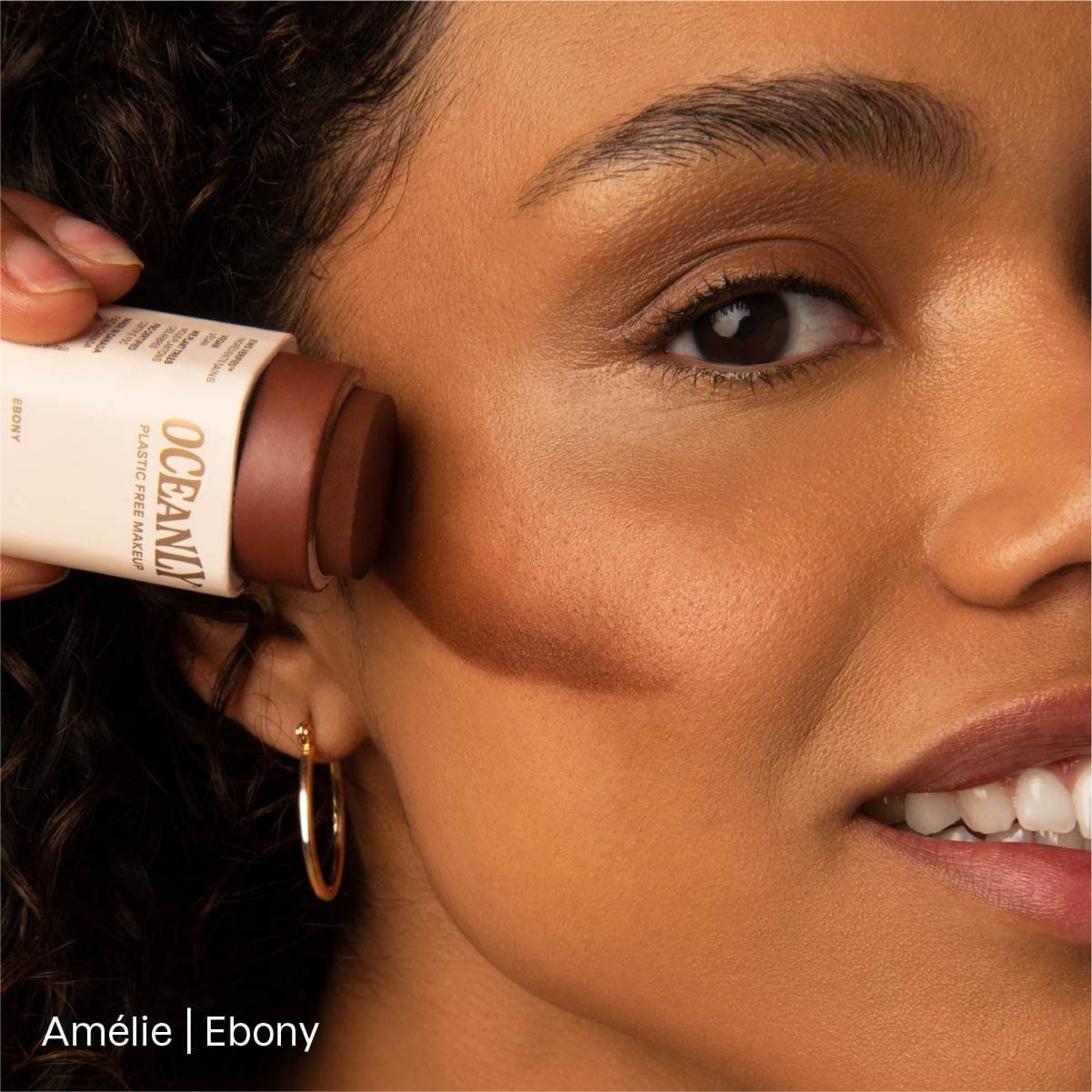 ATTITUDE Oceanly Lightweight Bronzer Stick, Titanium Dioxide-Free, EWG Verified, Plastic-Free, Vegan & Cruelty-free Makeup, Ebon
