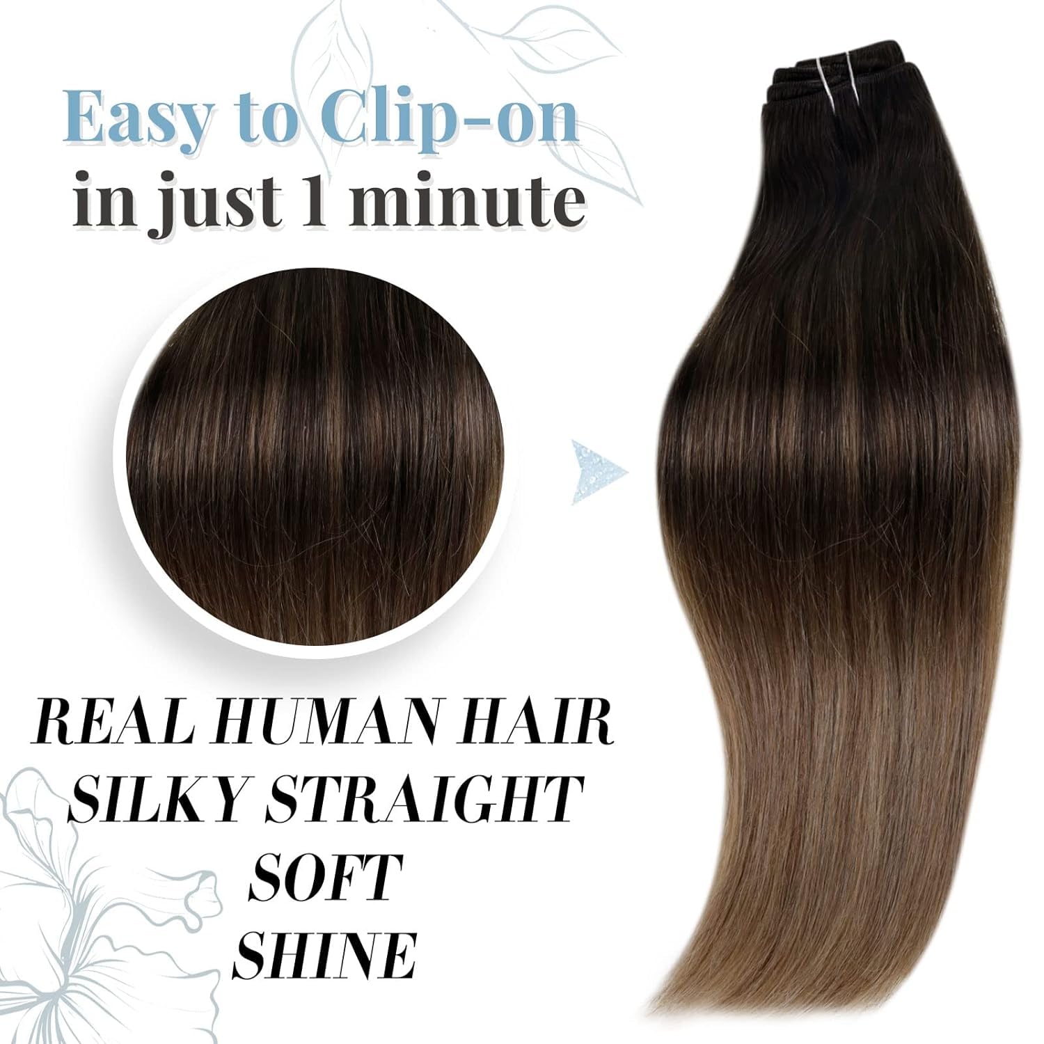 Runature Balayage Clip In Hair Extensions Dark Brown To Blonde 22 Inch Long Hair Extensions Clip Ins Balayage Hair Clip In Exten