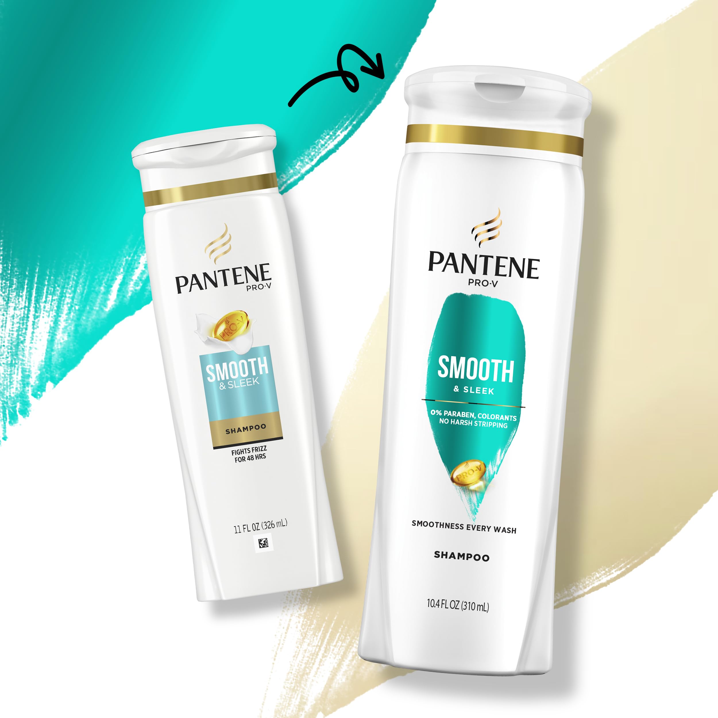Pantene Pro-V Smooth & Sleek Duo Set Shampoo & Conditioner 12-12.6 Fl Oz