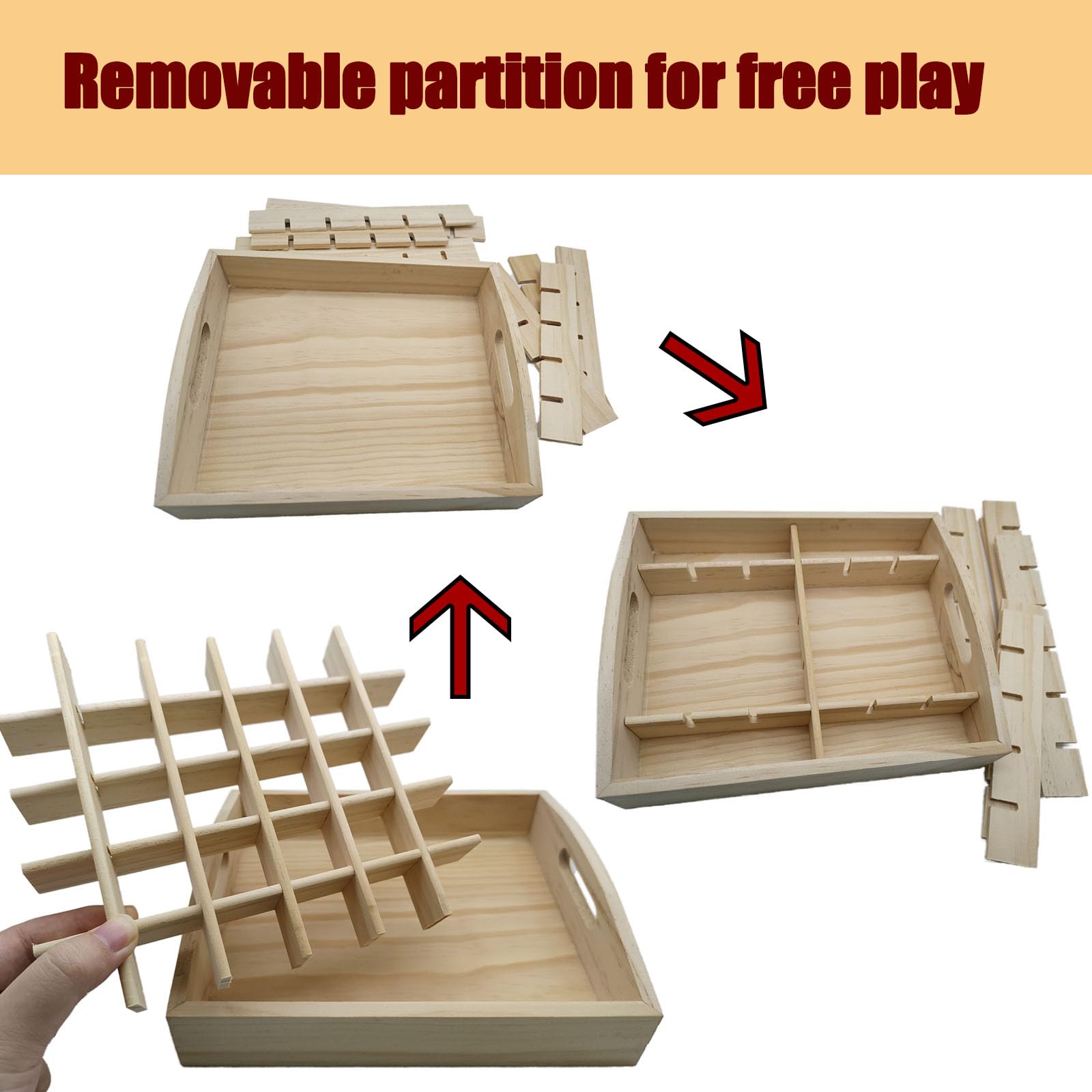 MIAO YUAN Wooden Essential Oil Bottle Storage Box, Multi-compartment Essential Oil Display Box, 30 Compartment Removable Large C