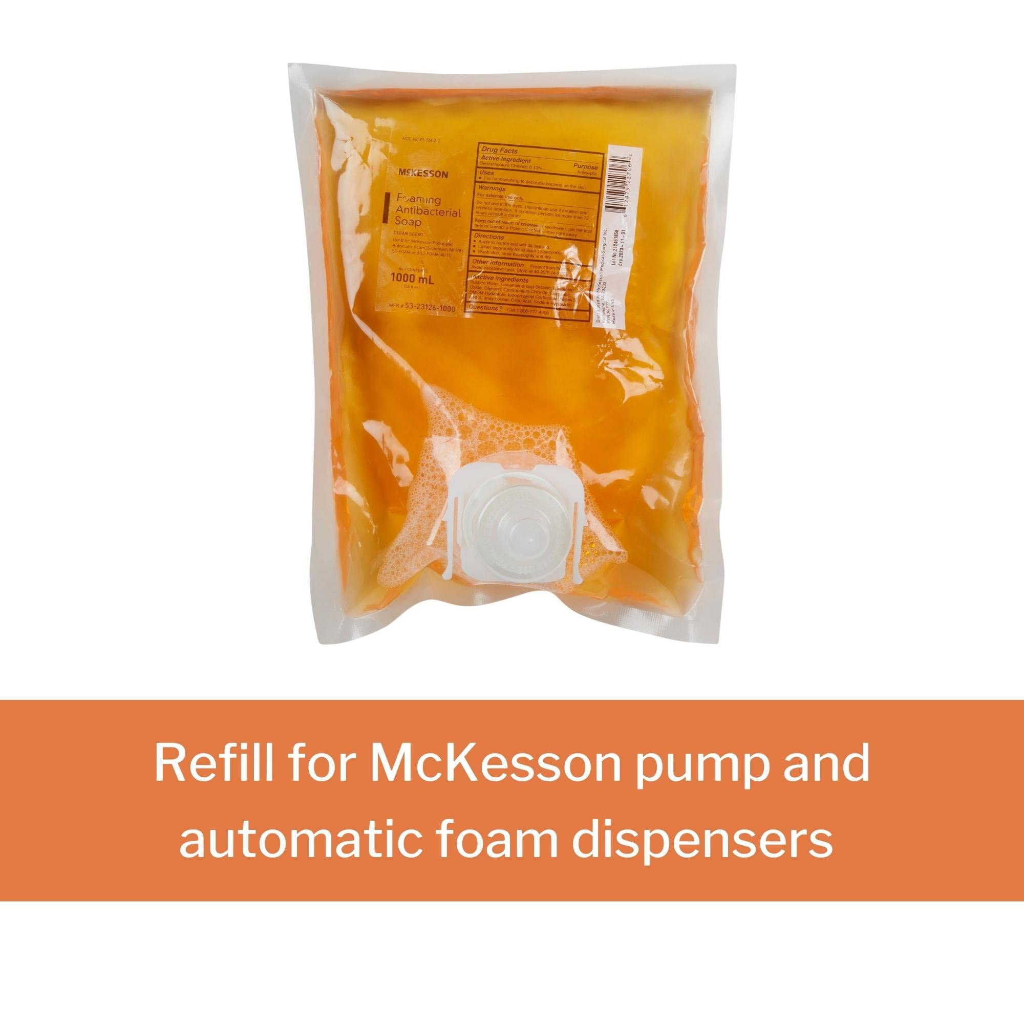 McKesson Foaming Hand Soap Refill, 1000 mL [Pack of 1] Foaming Dispenser Refill, Clean Scent