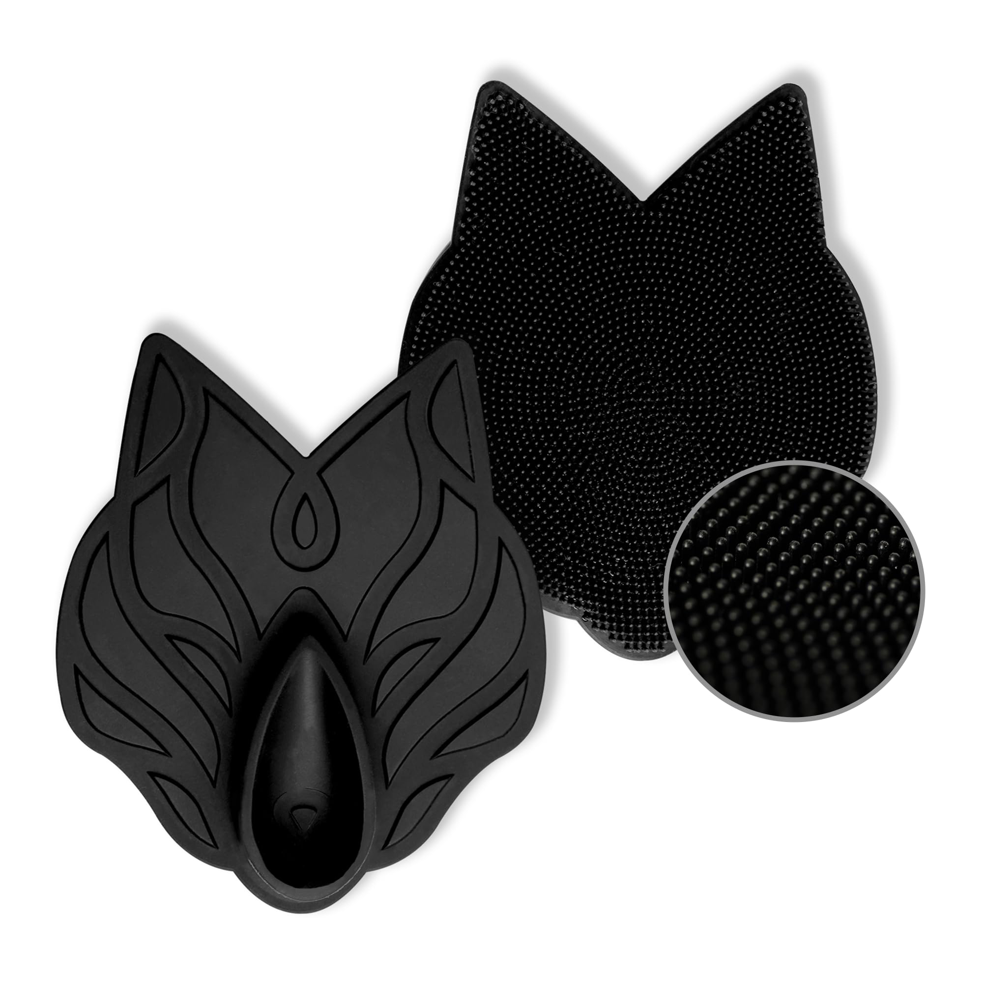 Black Wolf Body Scrubber - 100% Silicone Bristles for a Hygienic Deep Clean Experience - Easy to Clean Excess Soap and Body Wash