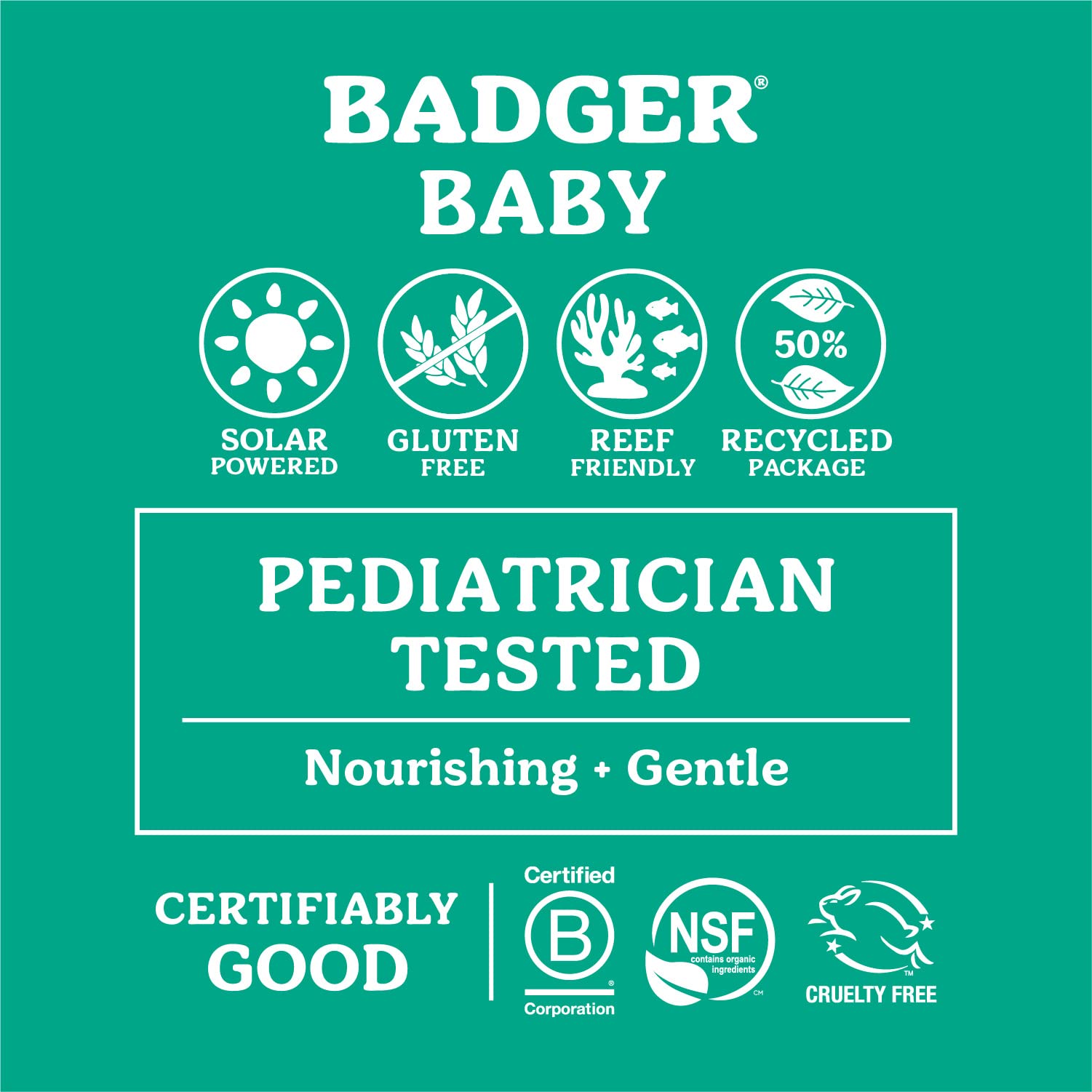 Badger Spf 40 Baby Reef Safe Natural Mineral Sunscreen Cream With Clear Zinc Oxide, Broad Spectrum & Water Resistant, Chamomile,