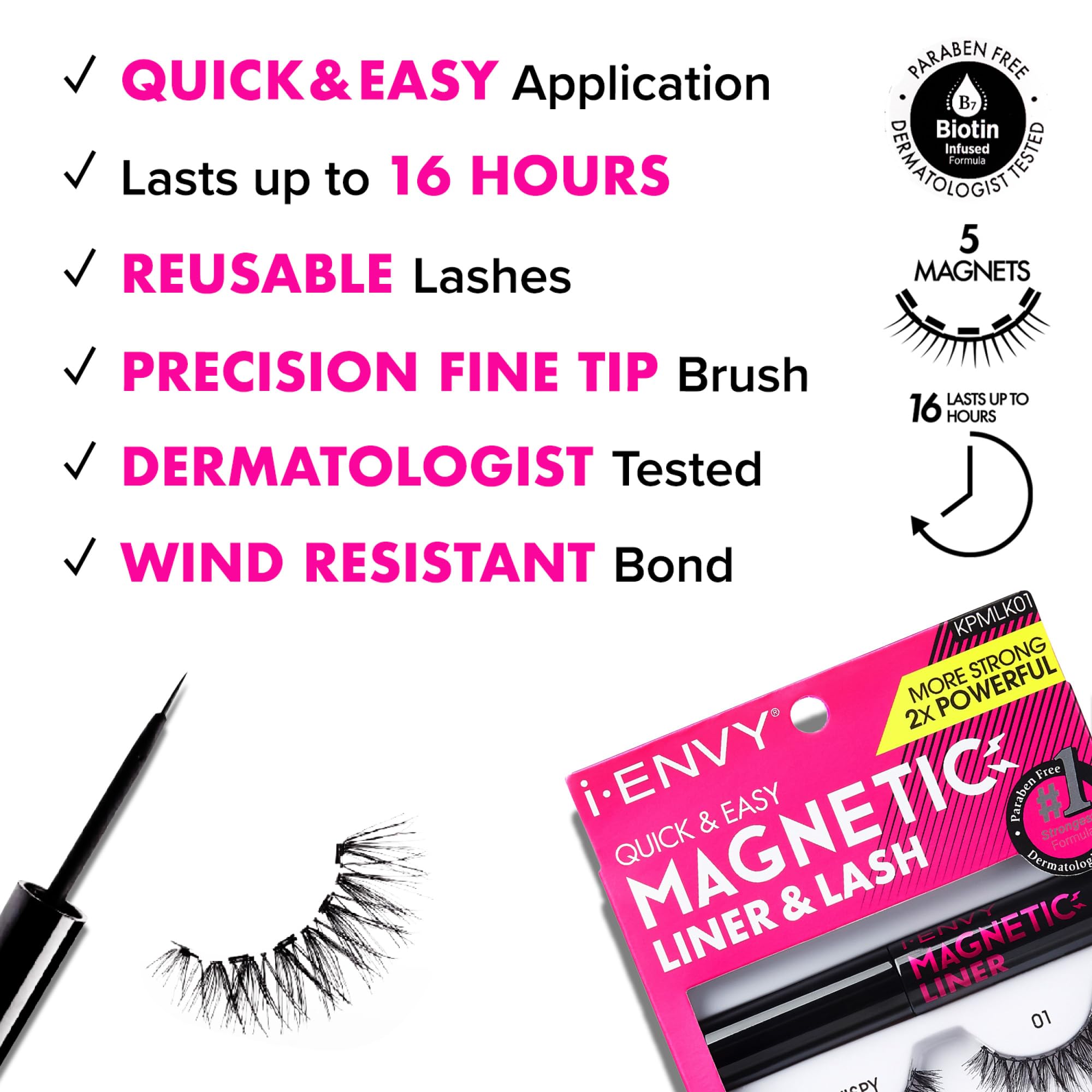 Kiss I Envy Magnetic Eyeliner Wind Resistant, Last Up To 16Hrs