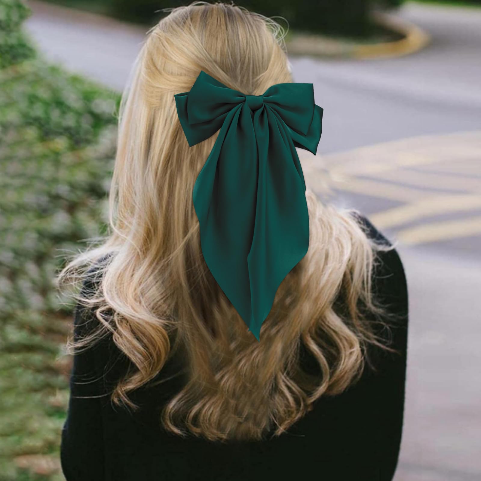 Canitor Dark Green Hair Bows for Women Hair Accessories for Christmas Halloween St. Patrick 's Outfit Dress Shirts Barrettes Cli