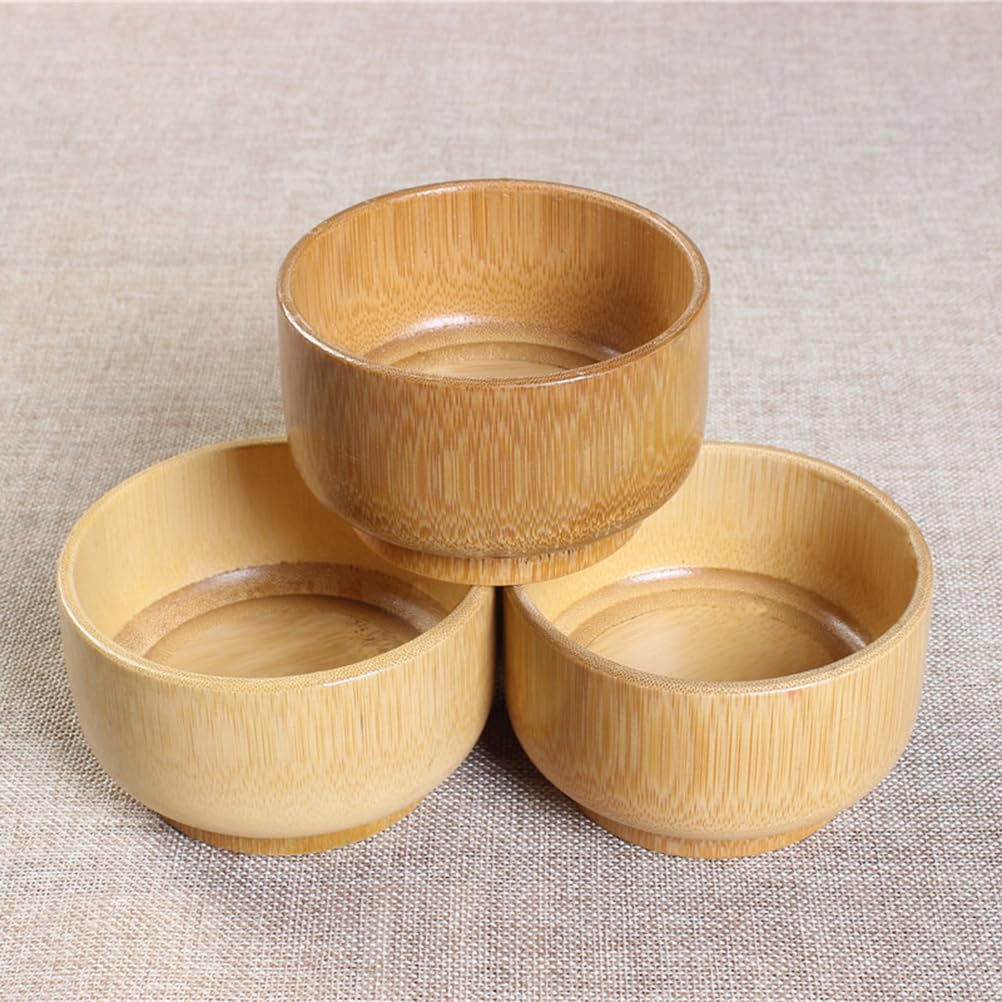 SUPVOX Wooden Shaving Brush Bowl Bamboo Shave Cream Soap Cup Face Cleaning Mug Container