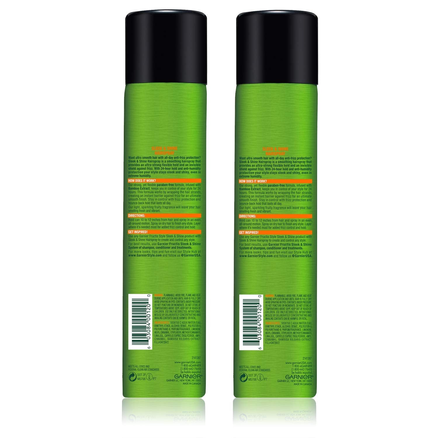 Garnier Hair Care Fructis Style Sleek And Shine Anti-Humidity Hairspray, 2 Count