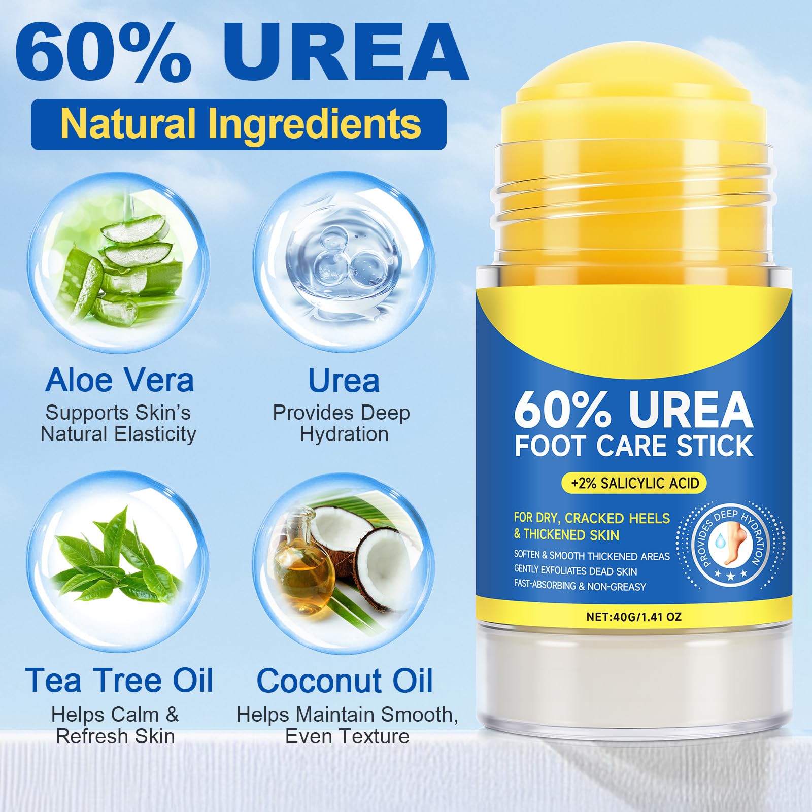 Liefiet Urea Foot Cream 2Pack, 60% Urea Cream for Maximum Strength Moisturizer Dry Foot, Fast Repairs Rough Skin, Nourish Cracki
