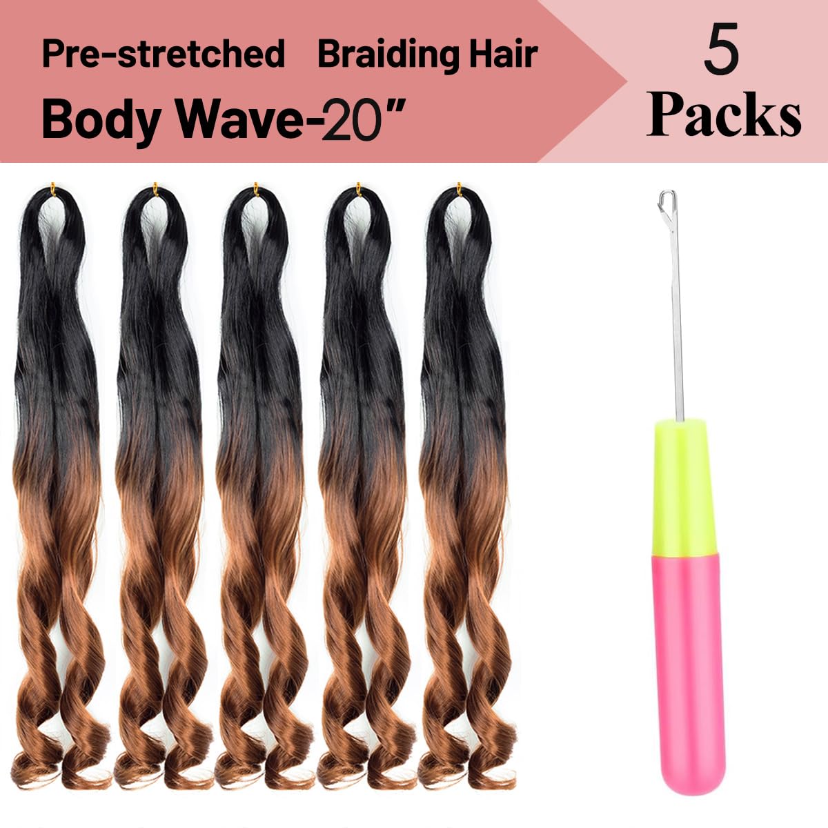 French Curly Braiding Hair,Loose Wavy Spanish Curly Braiding Hair 20 Inch 75G/Pack French Curly Crochet Hair 5 Packs Spiral Curl