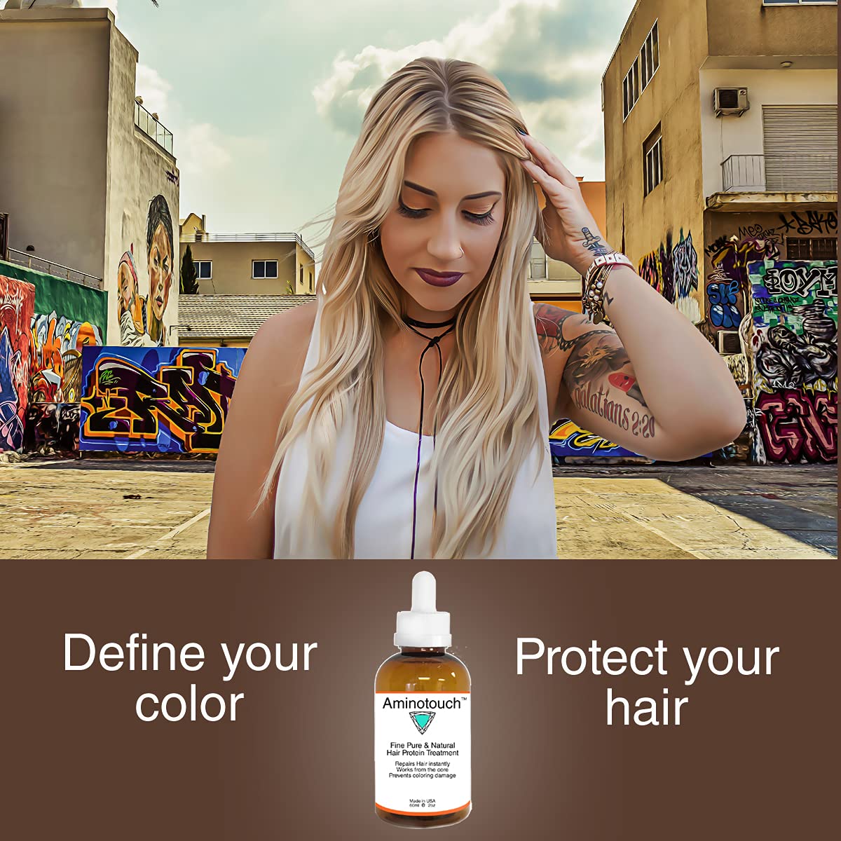 Aminotouch Natural PURE PROTEIN TREATMENT Instant Rescue Shot Grow Long Hair Repair Damage Split Ends, Strengthen Weak Hair, Col