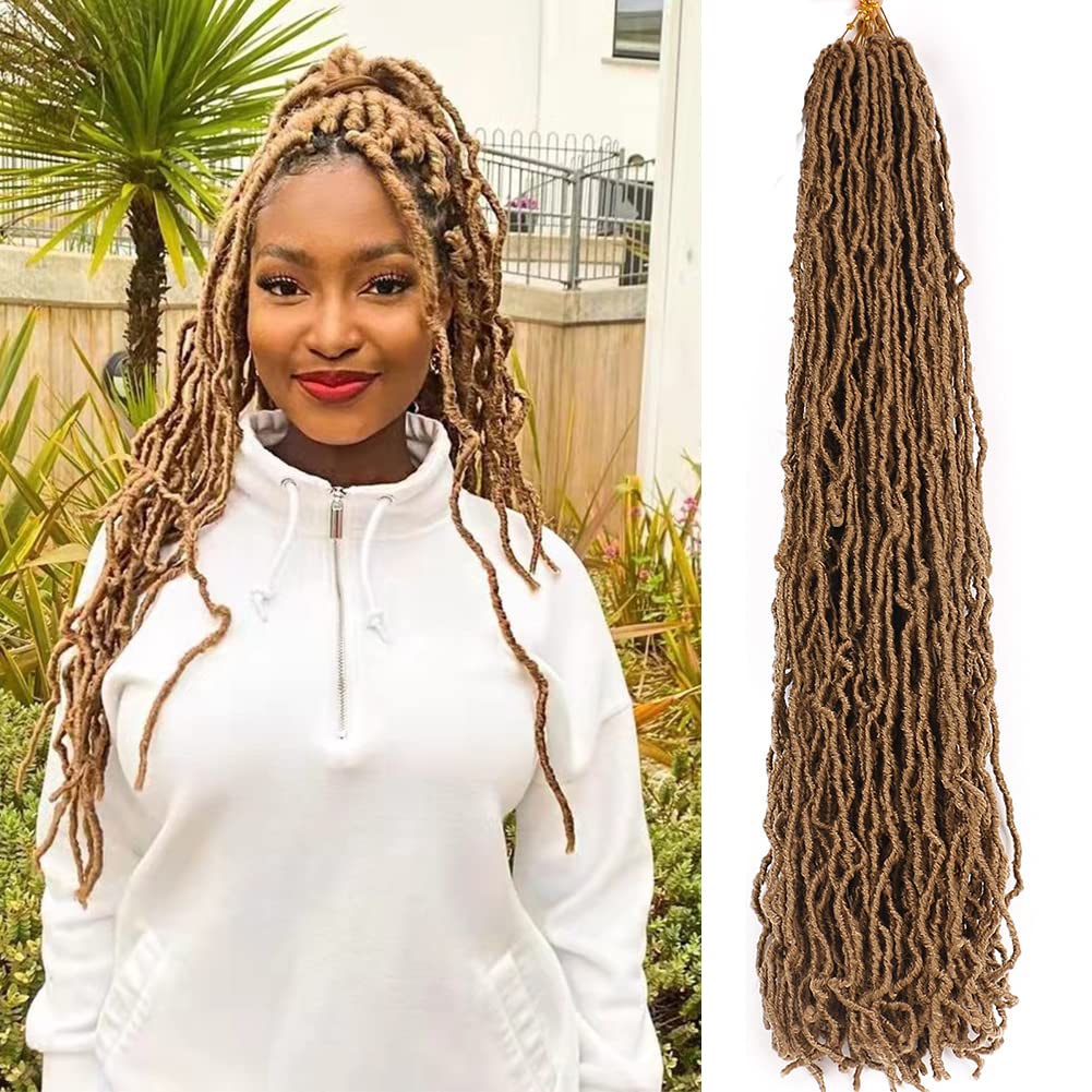 Blonde Soft Locs Crochet Hair 20 Inch 7 Packs Faux Locs Crochet Hair Goddess Locs Hair Extensions