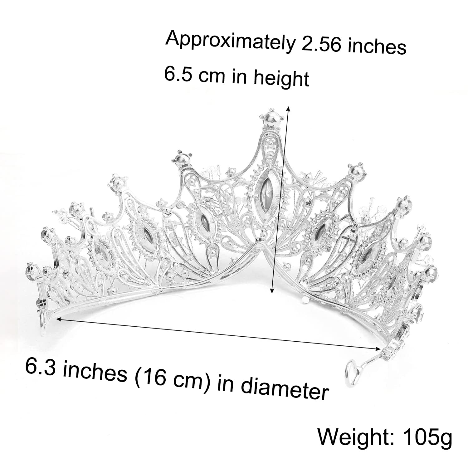 COCIDE Silver Tiara and Crown for Women Blue Gem Rhinestone Baroque Queen Headband for Girl Crystal Mermaid Princess Hair Access