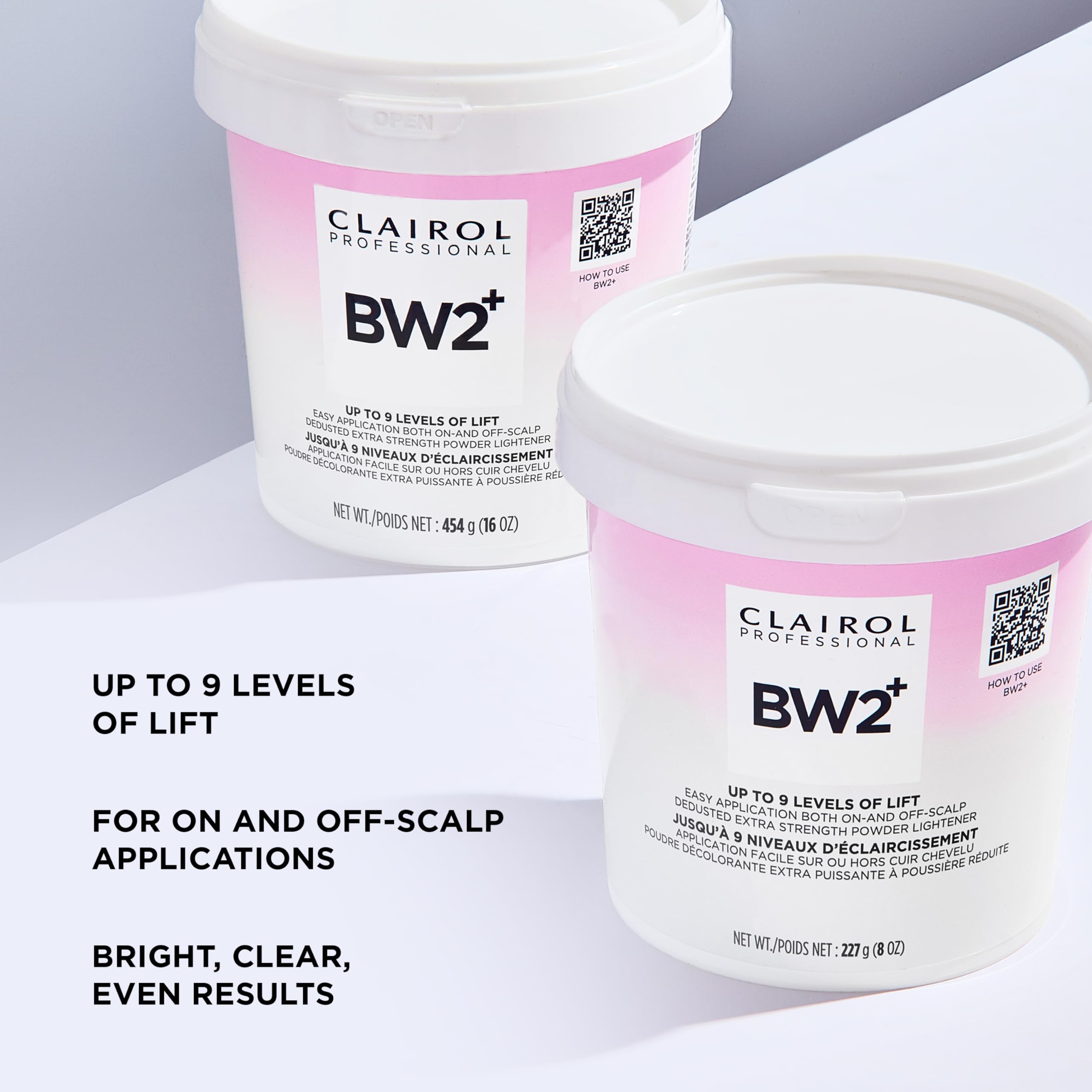 Clairol Professional BW2+ Dedusted Extra Strength Powder Lightener for Hair Highlights, 16 oz.