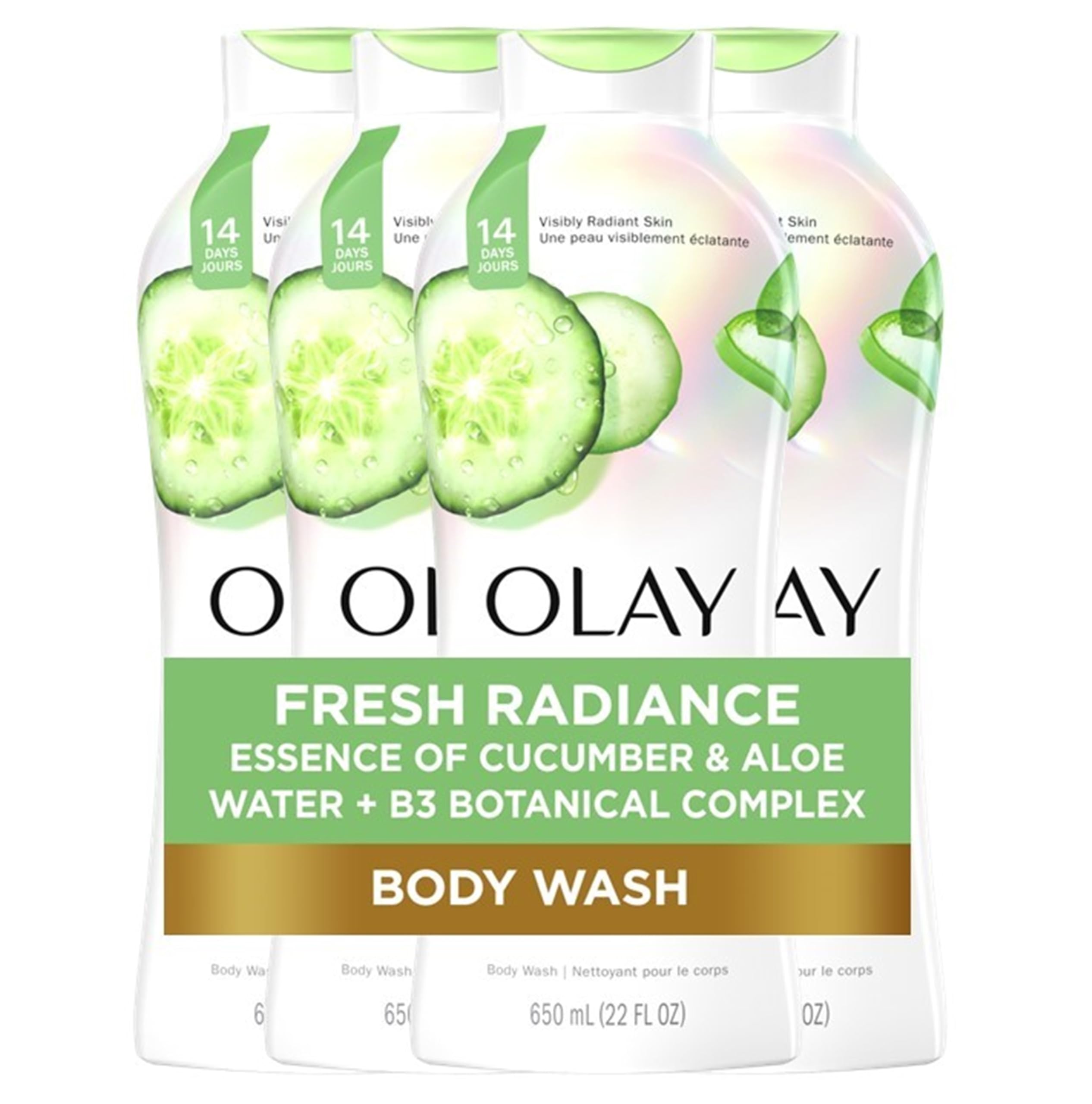 Olay Body Wash for Women, Fresh Radiance, Refreshing & Renewing, Made with Plant Based Cleansers, B3 Botanical Complex, For All 