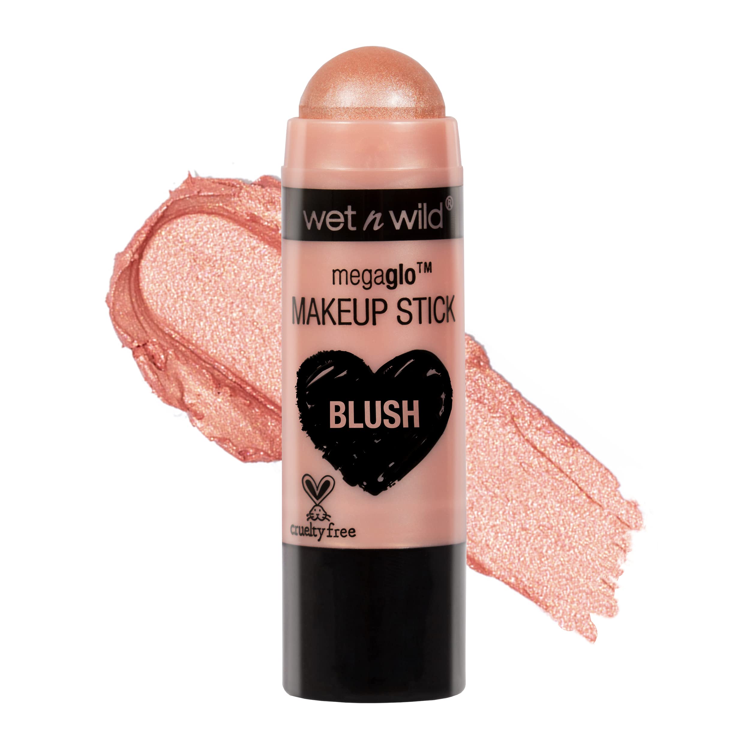 Wet N Wild Megaglo Blush Stick Conceal & Contour, Peach Bums Shimmer  Blush Makeup Multistick  For Cheeks  Cream