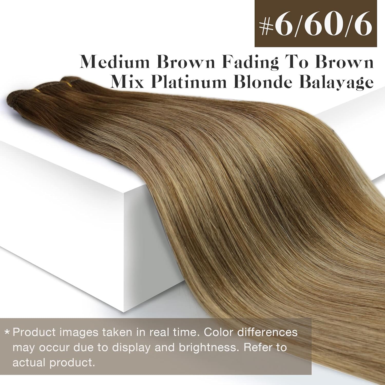 Sunny 24Inch Sew In Hair Extensions Real Human Hair Brown Balayage Weft Human Hair Extensions Brown Blonde Human Hair Sew In Ext