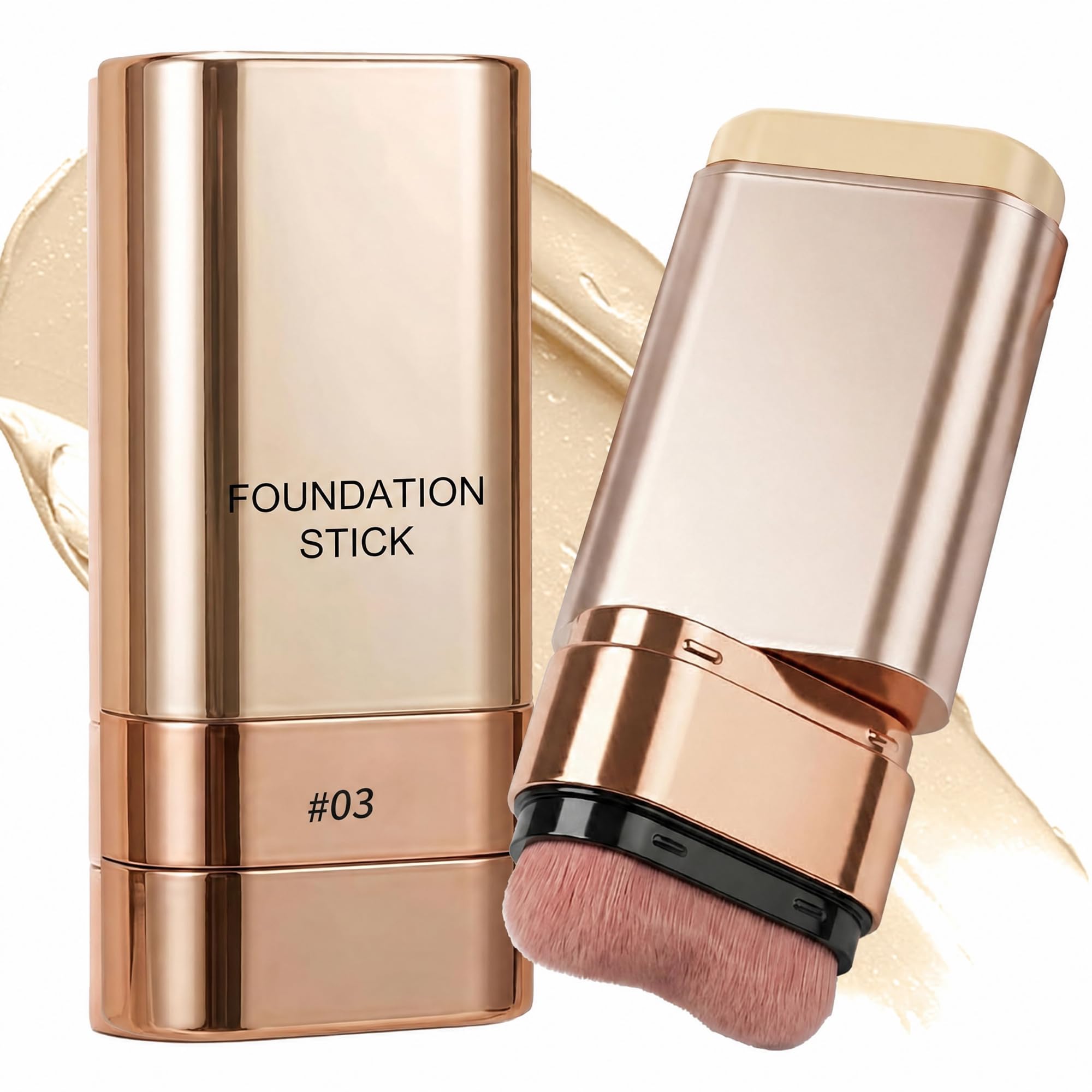 Foundation Stick, 2 in 1 Dual-Ended Long Lasting Concealer Korean Foundation Contour Stick, Waterproof Contouring Non-Cakey Smoo
