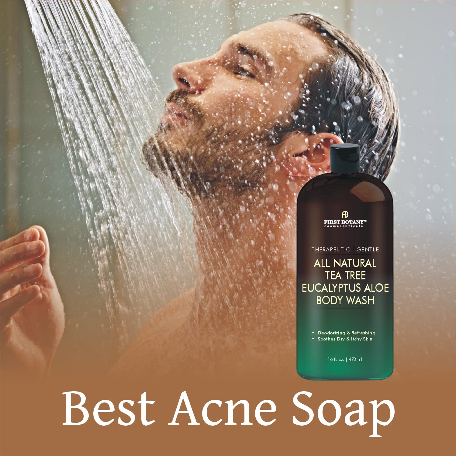 First Botany, All Natural Body Wash - Fights Body Odor, Athlete'S Foot, Jock Itch, Nail Issues, Dandruff, Acne, Eczema, Shower G
