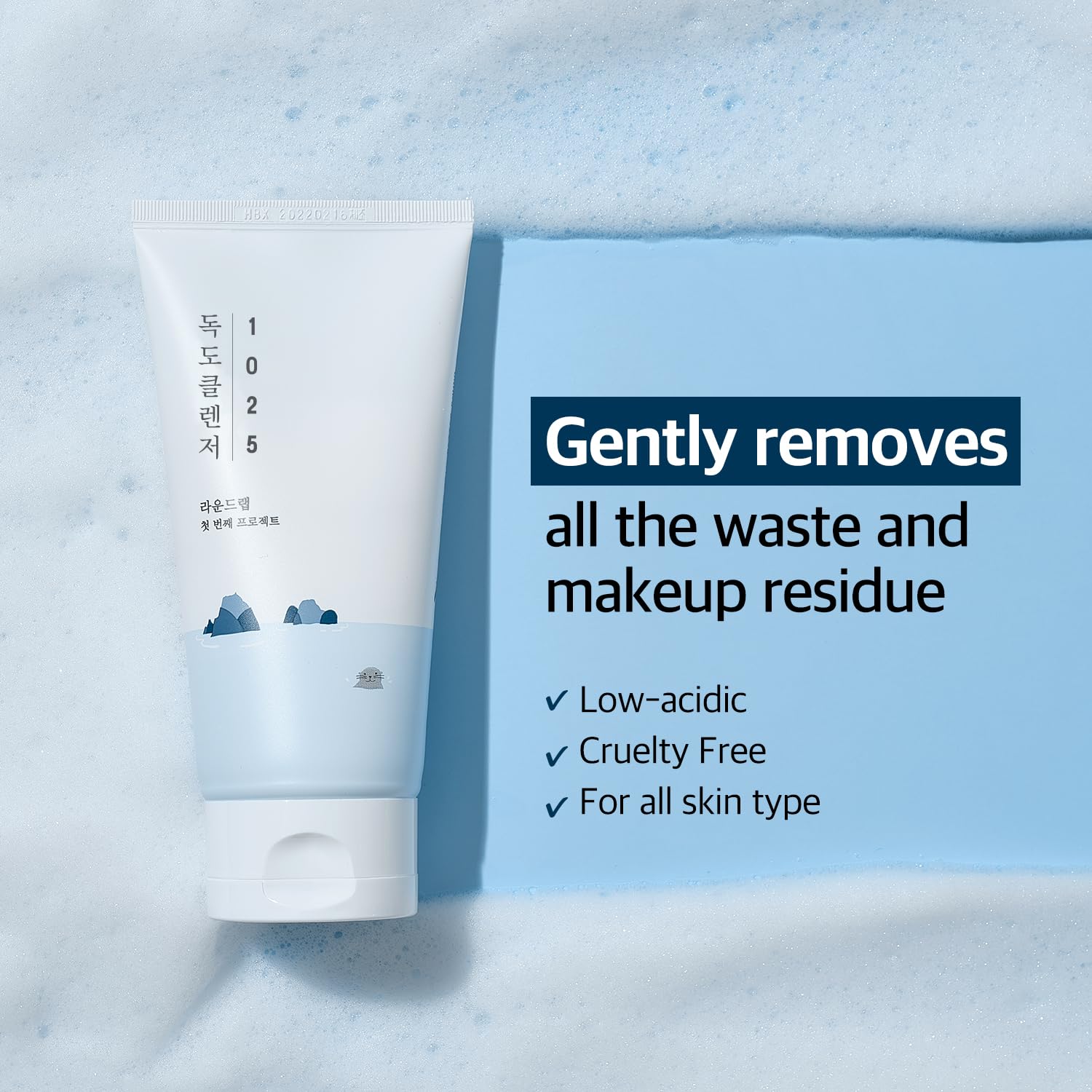 Round Lab 1025 Dokdo Cleanser 5.07 Fl Oz, Low Ph Facial Cleanser For Sensitive Skin, Rich Soft Bubbles For Deep Cleansing And Ma