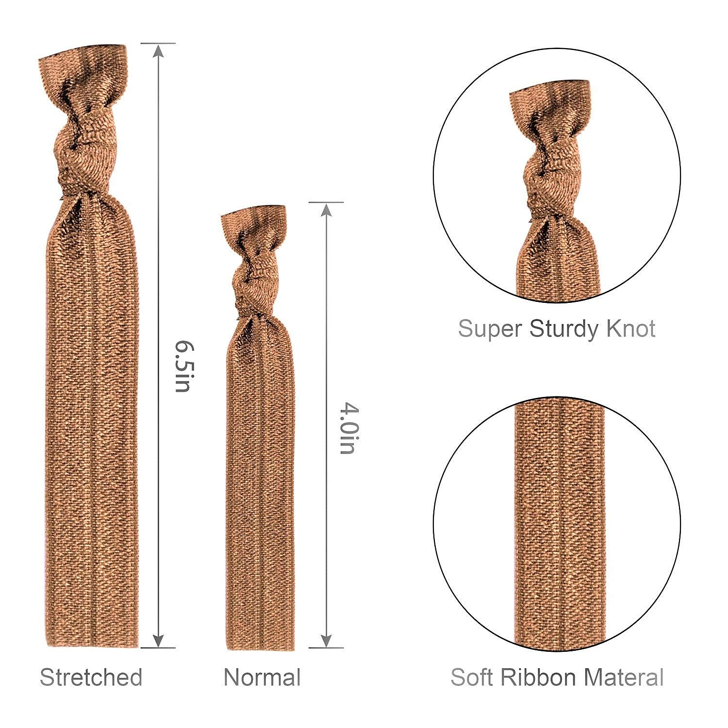 79Style 100Pcs No Crease Fabric Hair Ties For Women. Soft Ribbon Hair Ties Knotted Ponytail Holders No Break Hair Bands Flat Bul