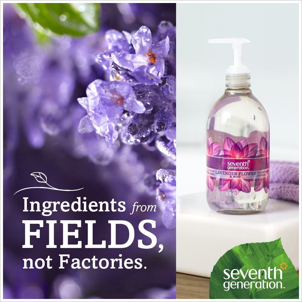 Seventh Generation Hand Wash, Lavender Flower And Mint, 12 Ounce (Pack Of 6)