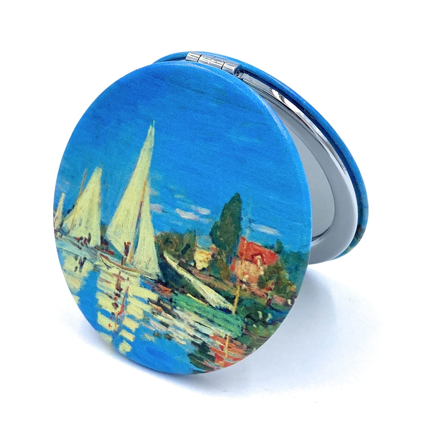 Small Compact Mirror For Men Small Bag Mirror Lightweight Portable Mirror Hand Mirror Claude Monet Sea Argenteuil Birthday Gift