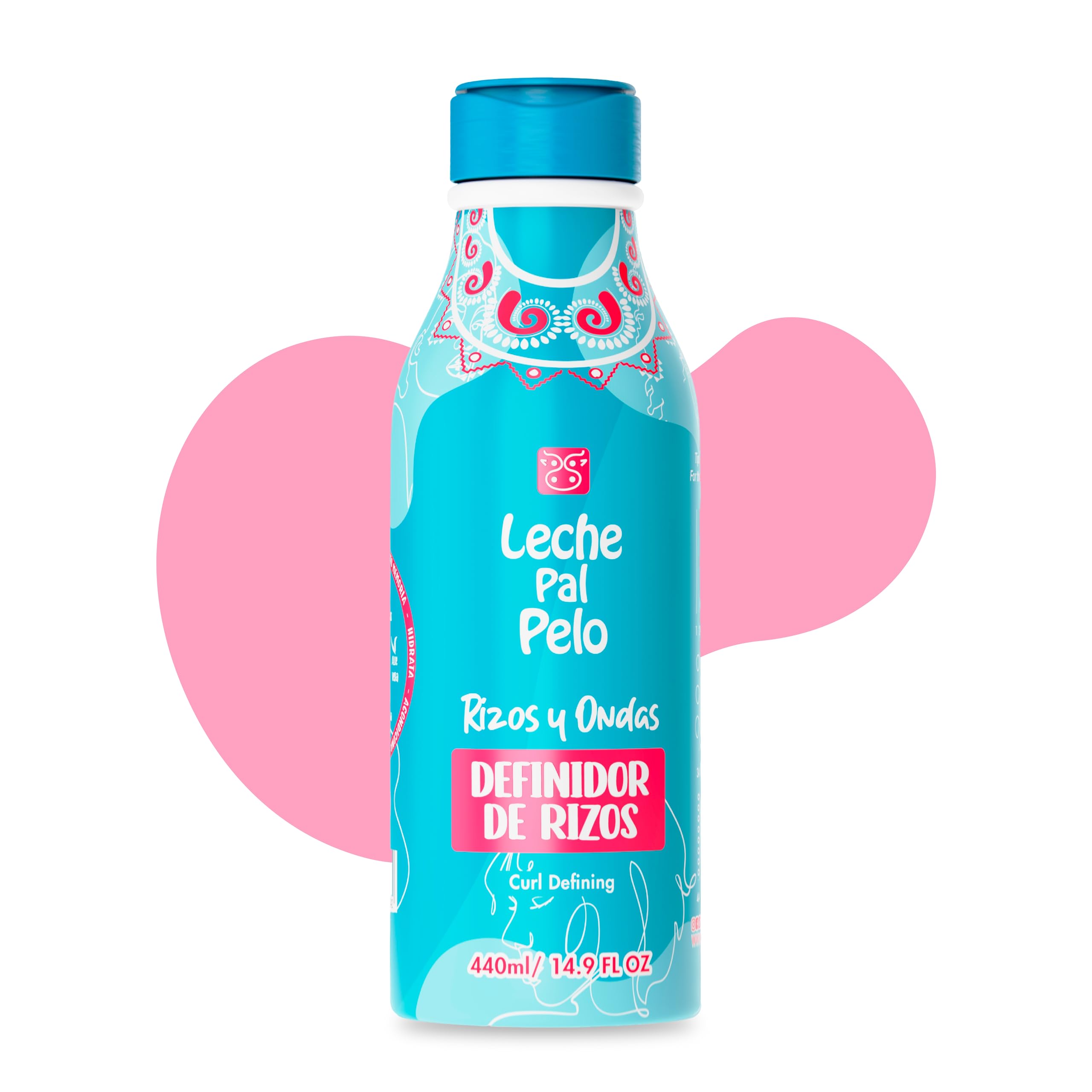Leche Pal Pelo Curl Defining Definidor de rizos, Jojoba Oil & Aloe Vera, Healthy & Shiny Curls, Reduce Frizz & Flyaways, 14.9 oz