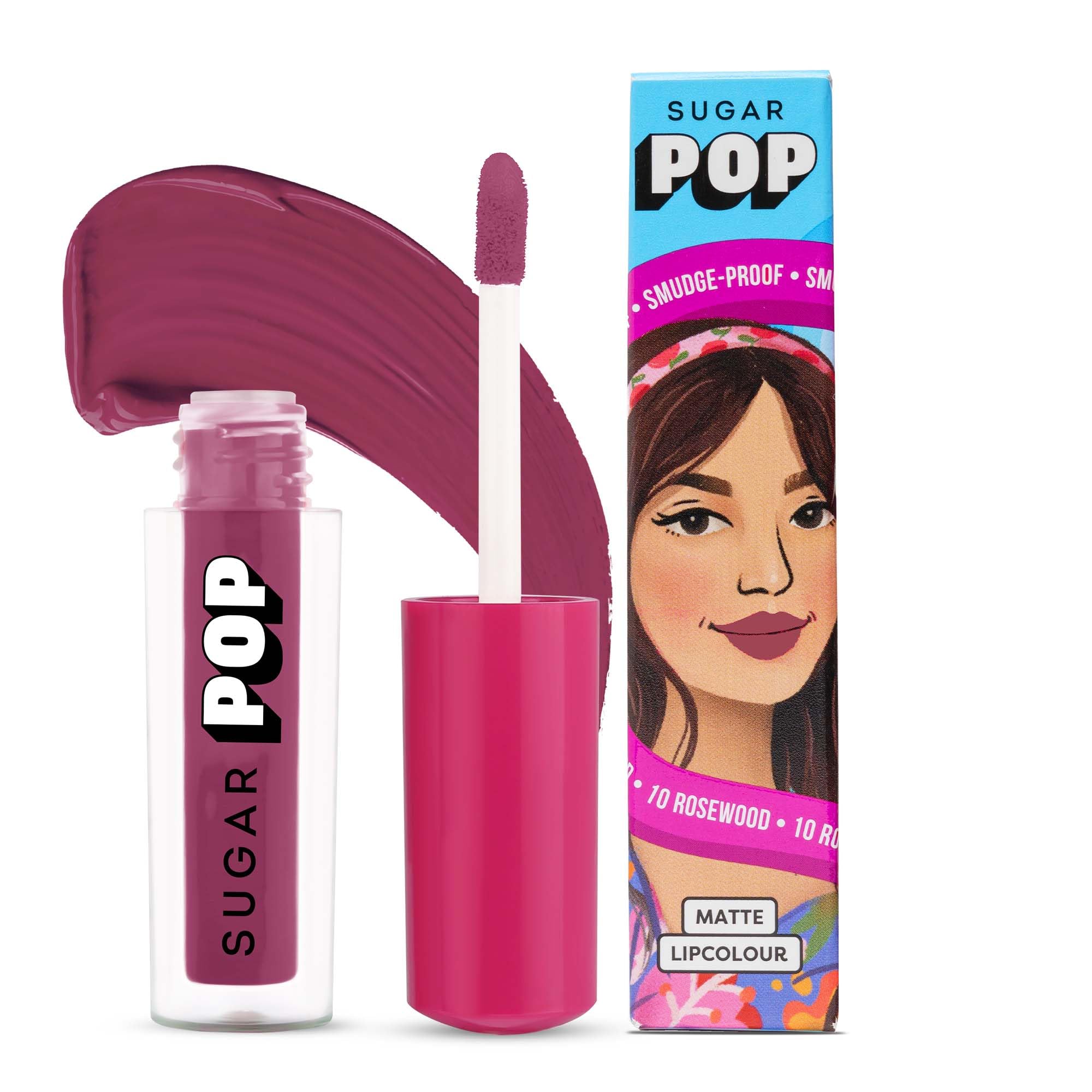 Sugar Pop Matte Lipcolour | Vitamin E | SuperPigmented | SmudgeProof | 1.6 Ml  10 Rosewood