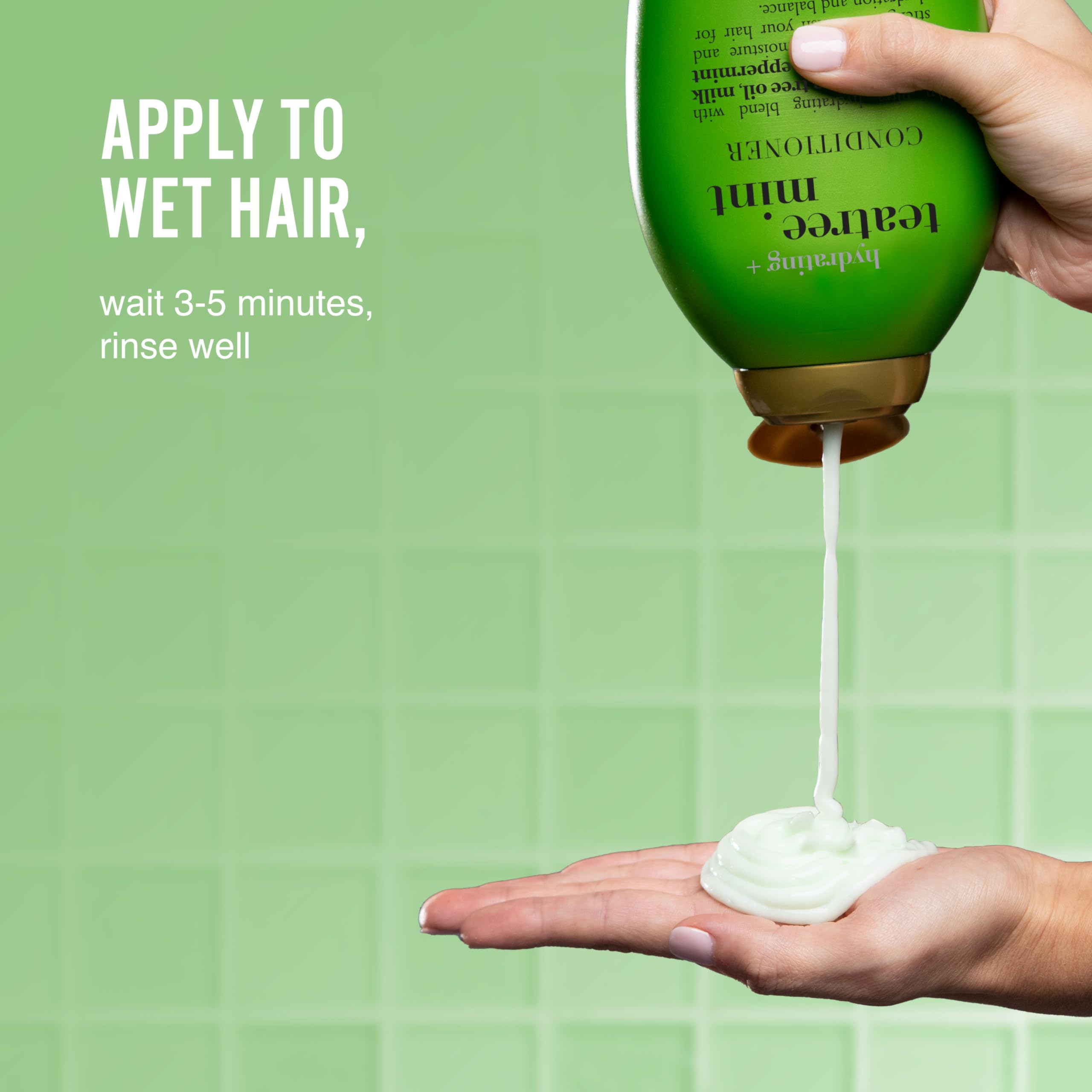 OGX Hydrating + Tea Tree Mint Conditioner, Nourishing & Invigorating Scalp Conditioner with Tea Tree & Peppermint Oil & Milk Pro